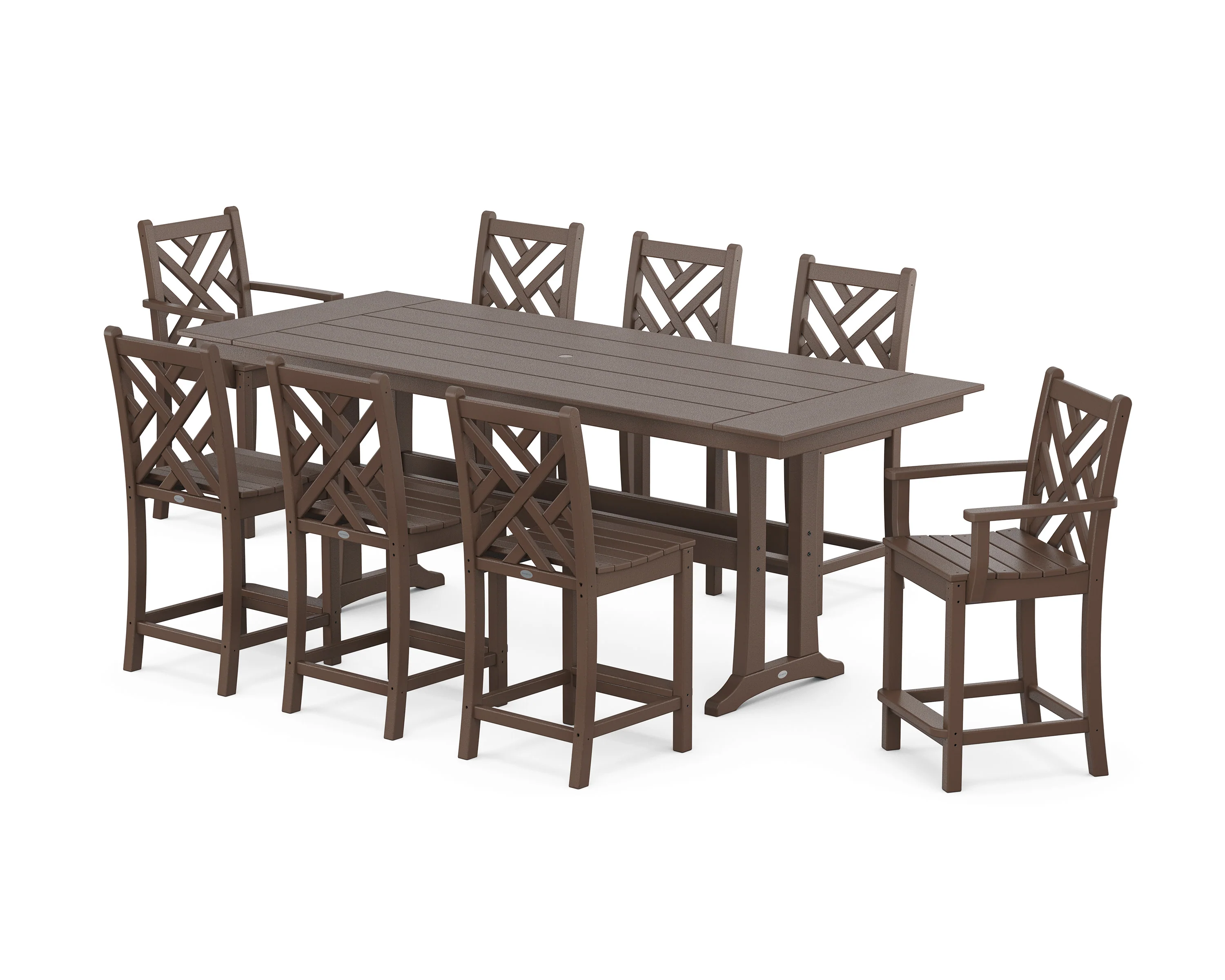 Chippendale 9-Piece Farmhouse Counter Set with Trestle Legs - Image 5