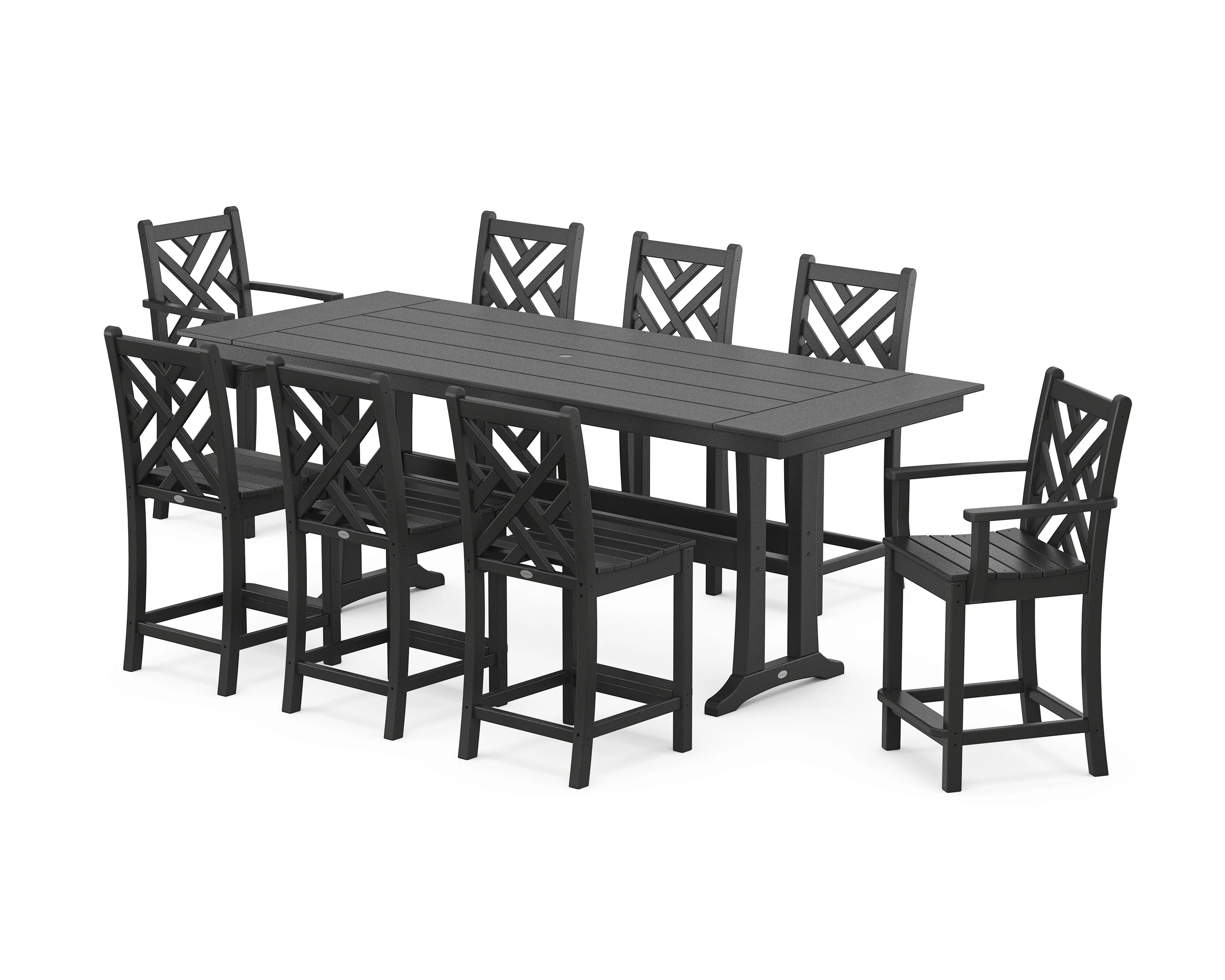 Chippendale 9-Piece Farmhouse Counter Set with Trestle Legs - Image 6