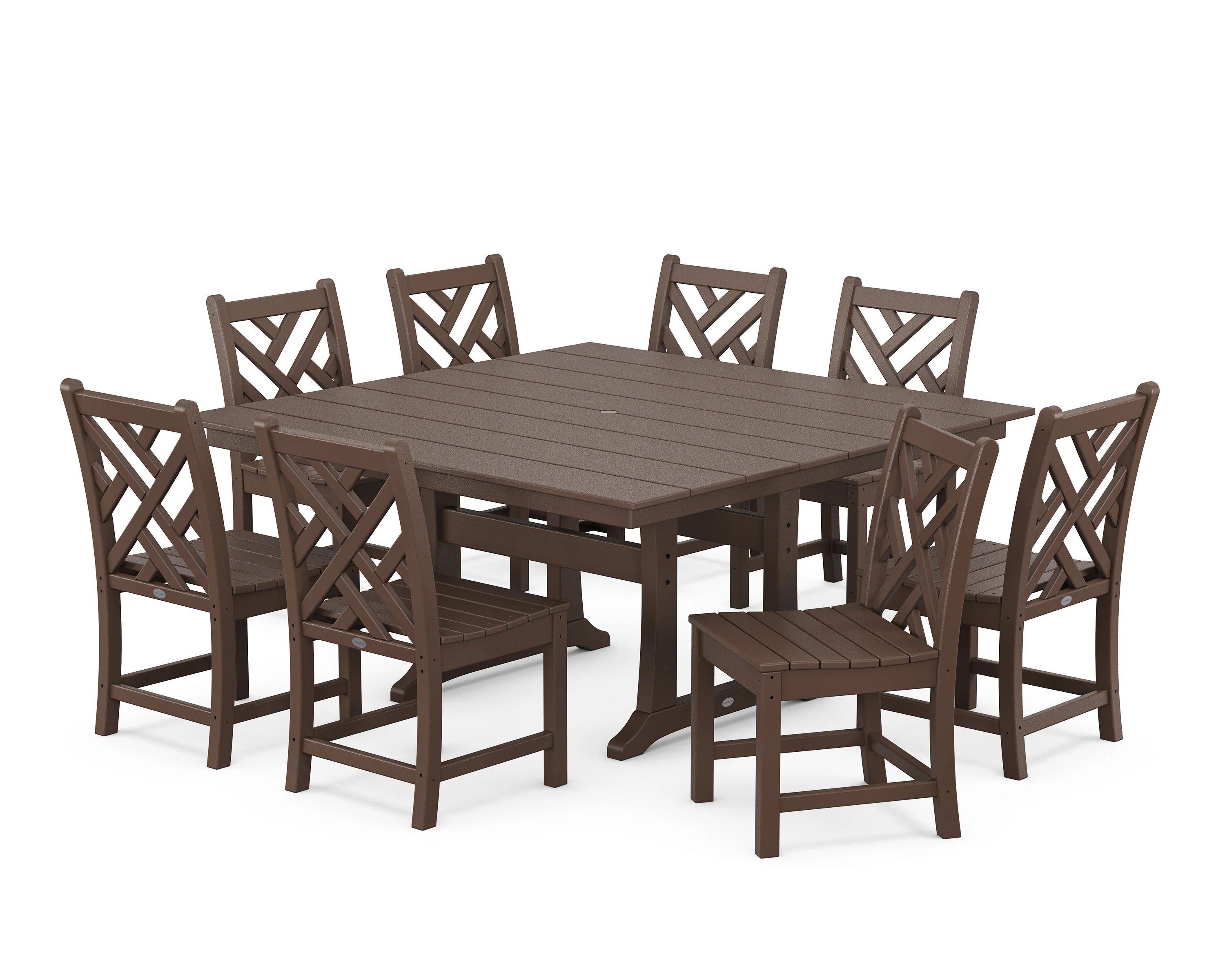 Chippendale 9-Piece Farmhouse Trestle Dining Set - Image 5