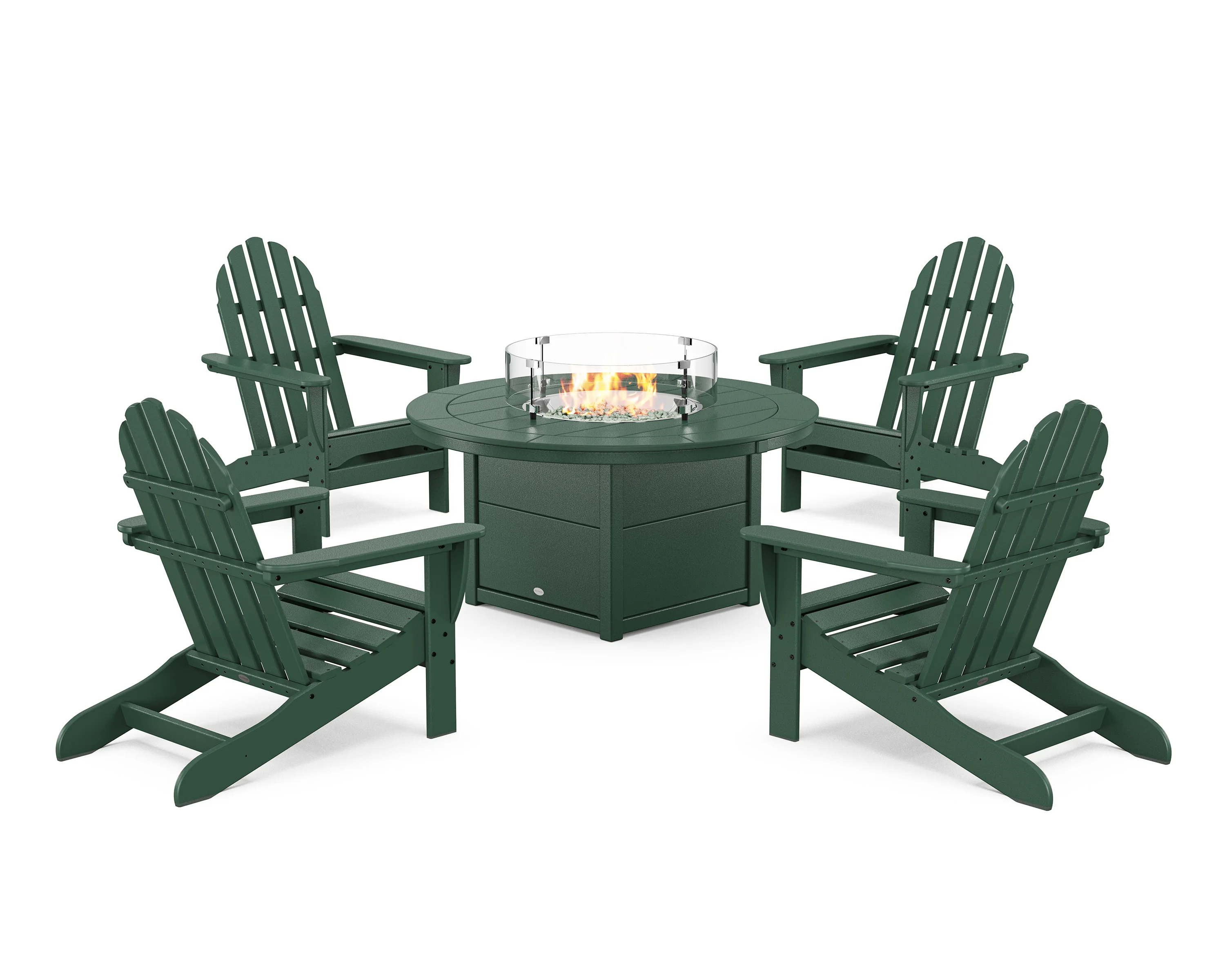 Classic Adirondack 5-Piece Conversation Set with Fire Pit Table - Image 7