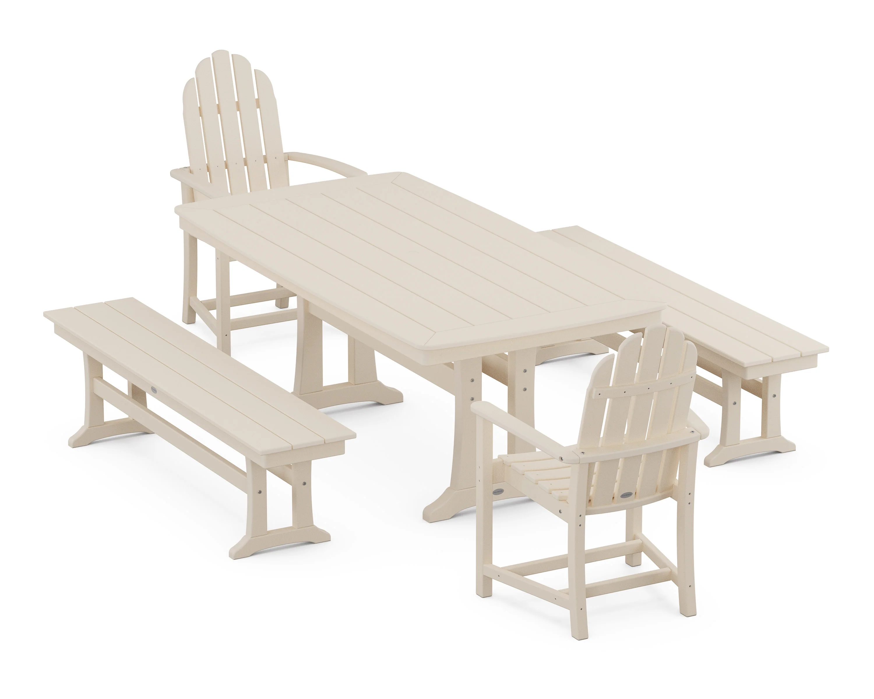Classic Adirondack 5-Piece Dining Set with Trestle Legs - Image 4
