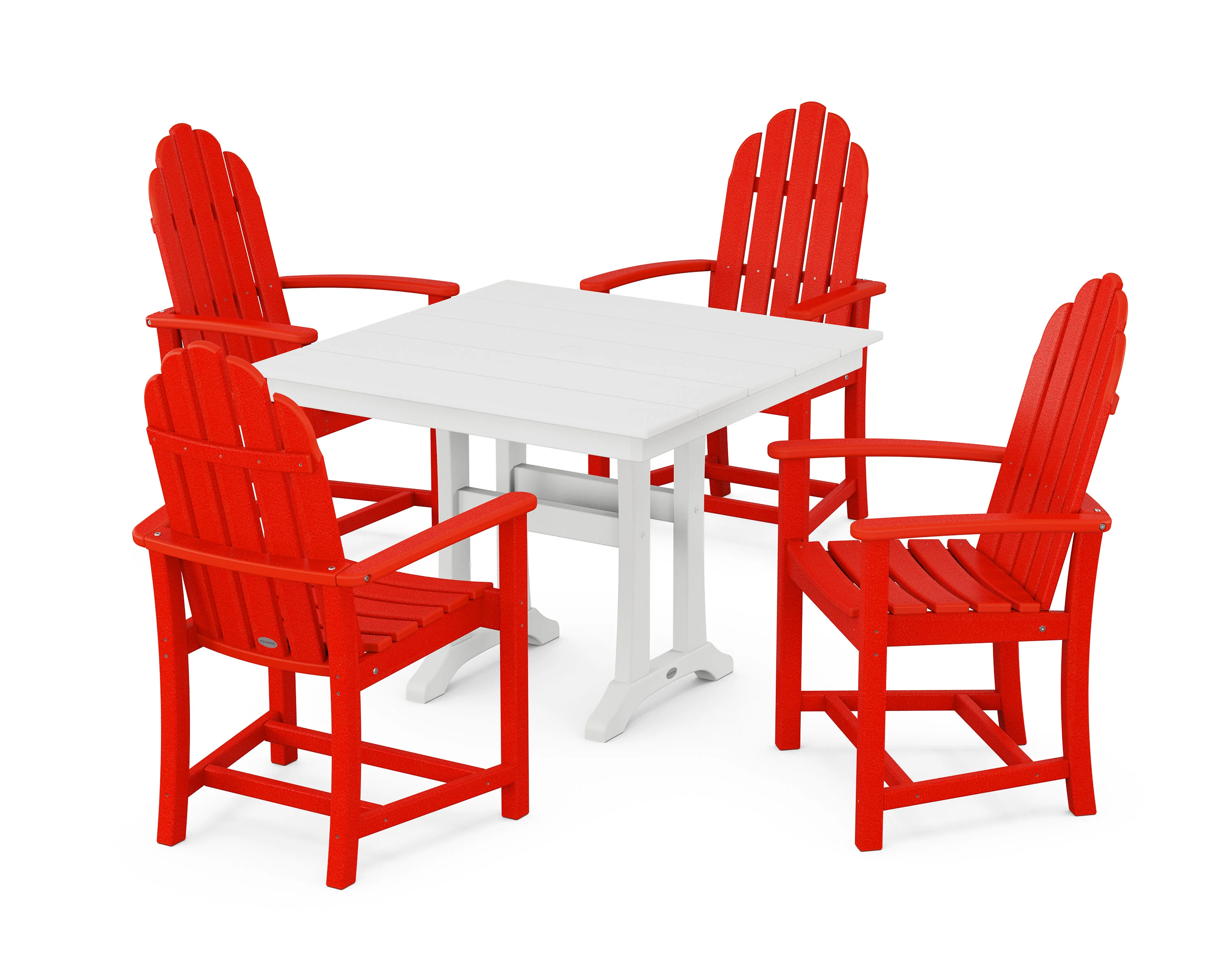 Classic Adirondack 5-Piece Farmhouse Dining Set With Trestle Legs - Image 11