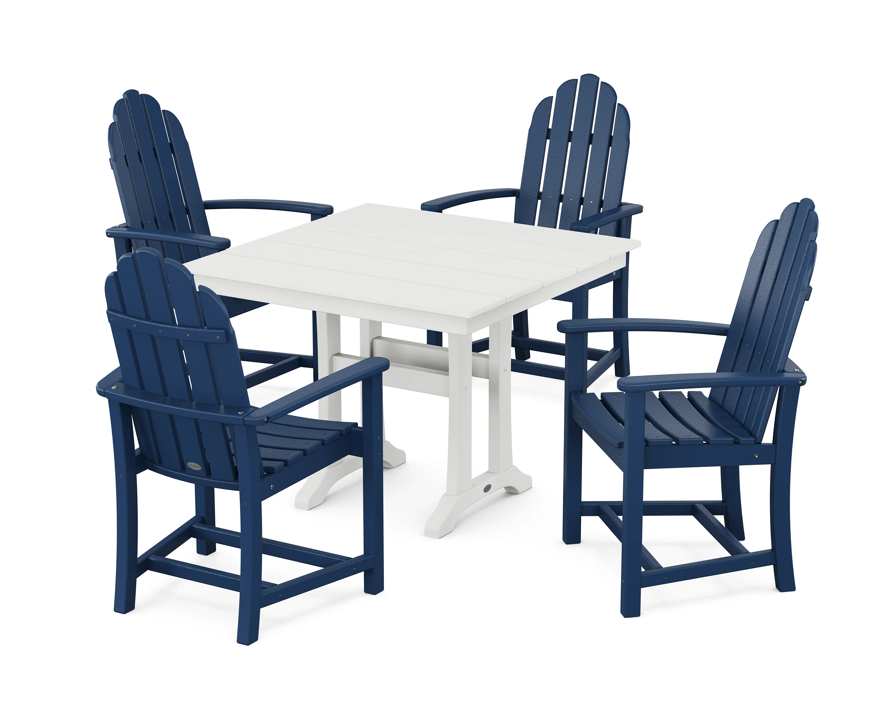 Classic Adirondack 5-Piece Farmhouse Dining Set With Trestle Legs - Image 12
