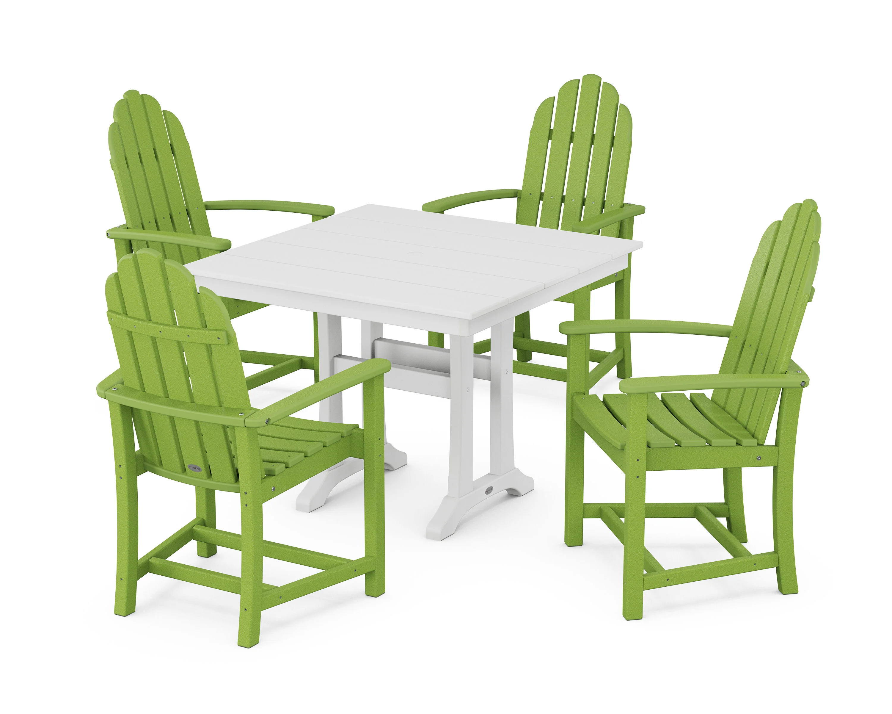 Classic Adirondack 5-Piece Farmhouse Dining Set With Trestle Legs - Image 14