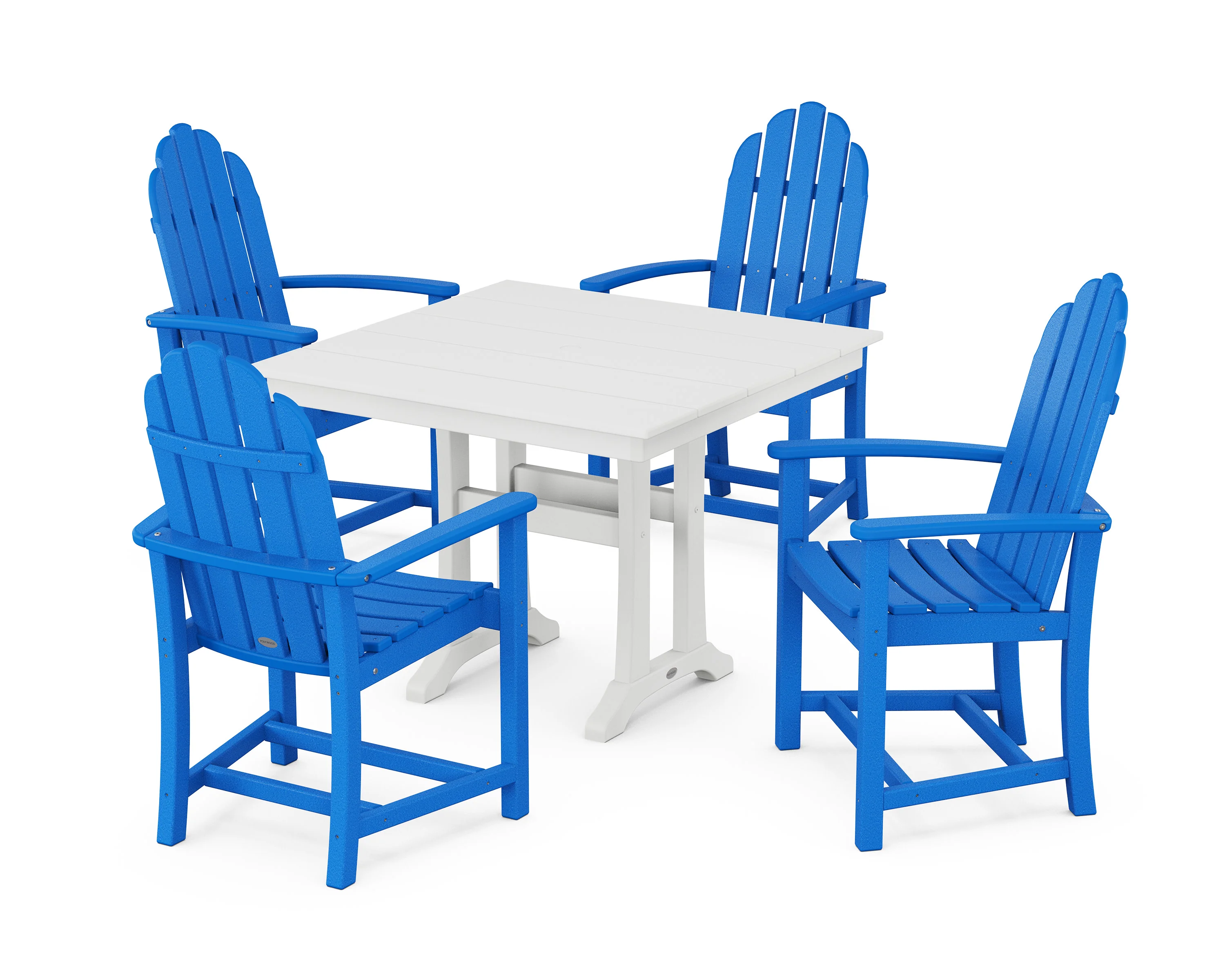 Classic Adirondack 5-Piece Farmhouse Dining Set With Trestle Legs - Image 15