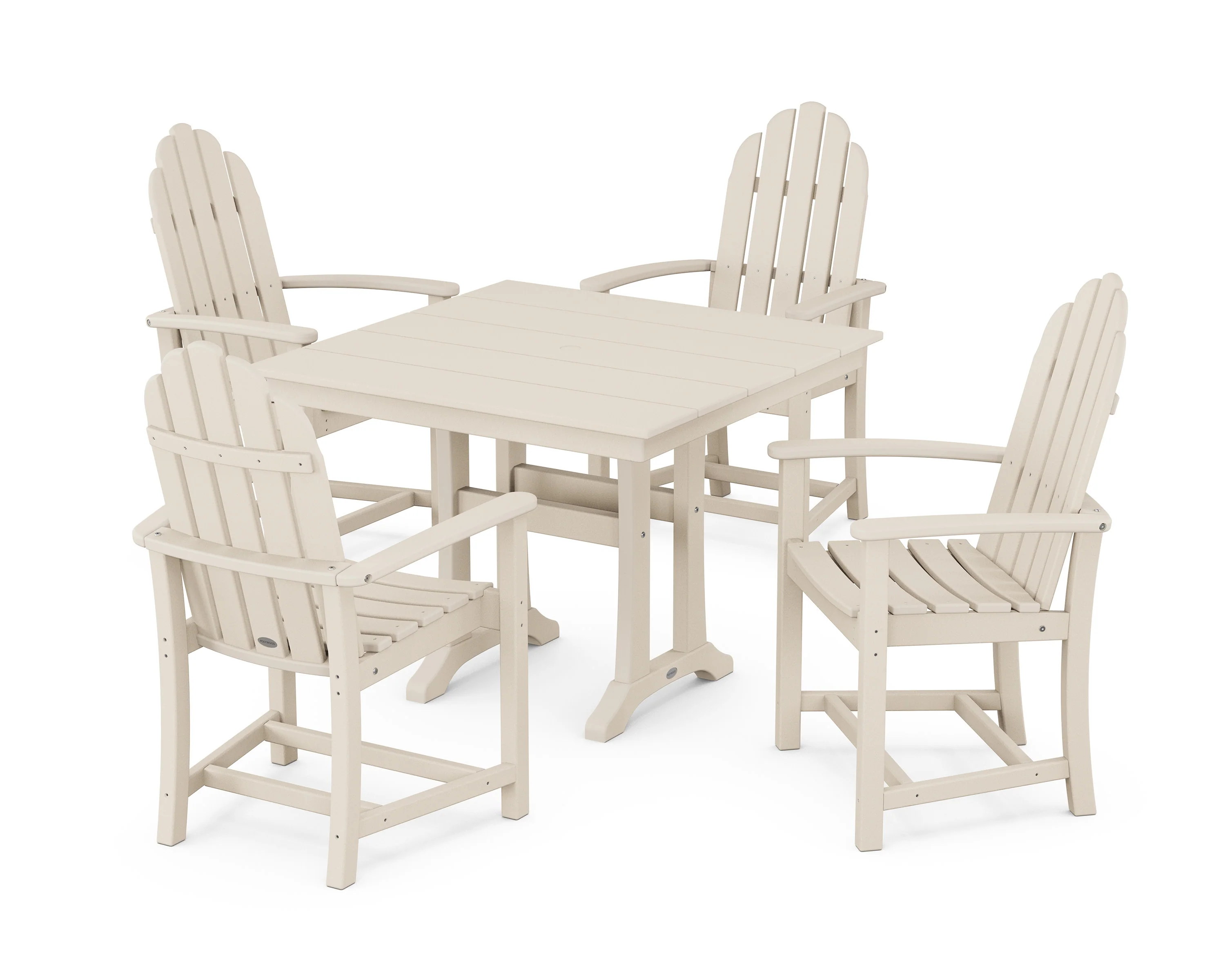 Classic Adirondack 5-Piece Farmhouse Dining Set With Trestle Legs - Image 16
