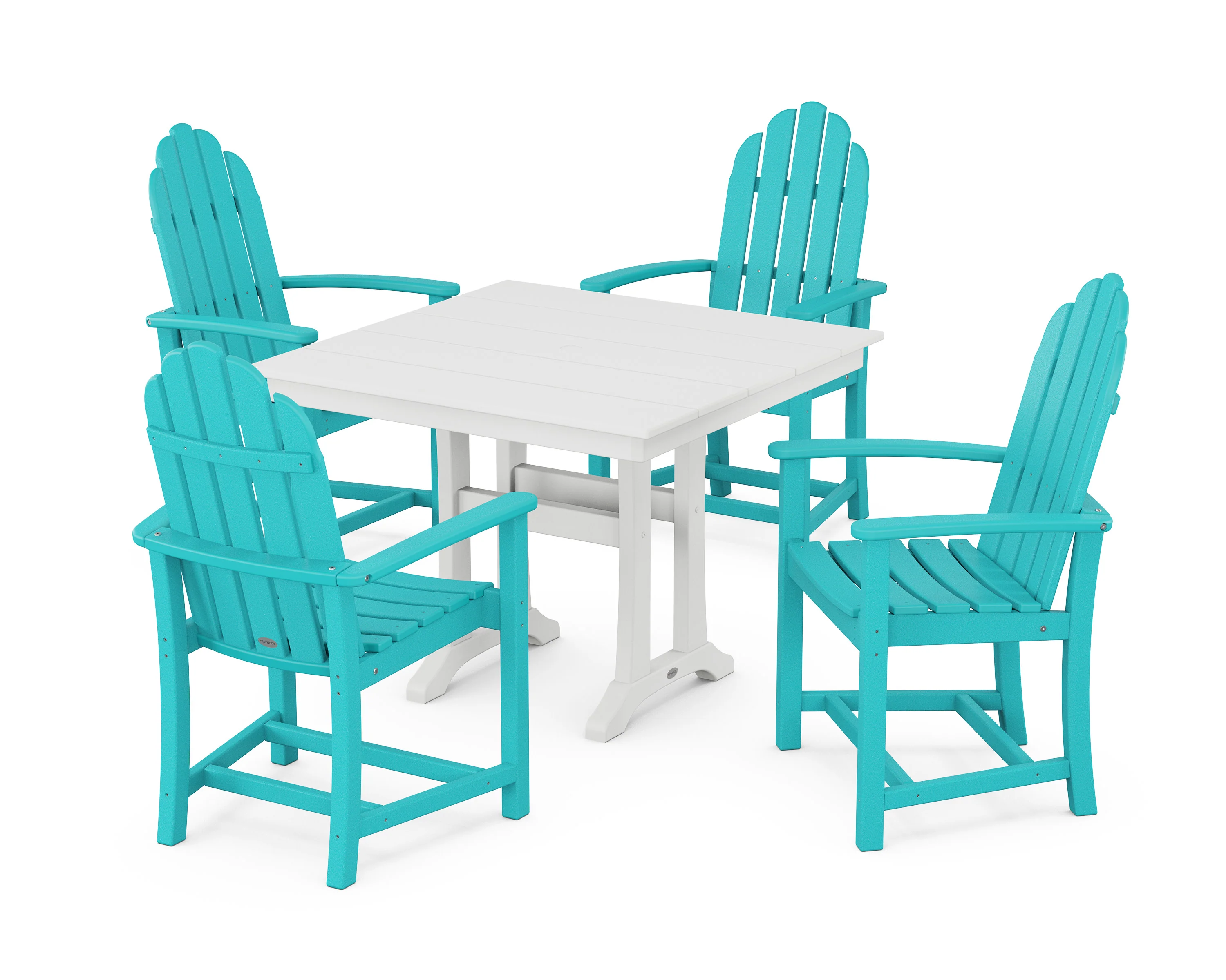 Classic Adirondack 5-Piece Farmhouse Dining Set With Trestle Legs - Image 9