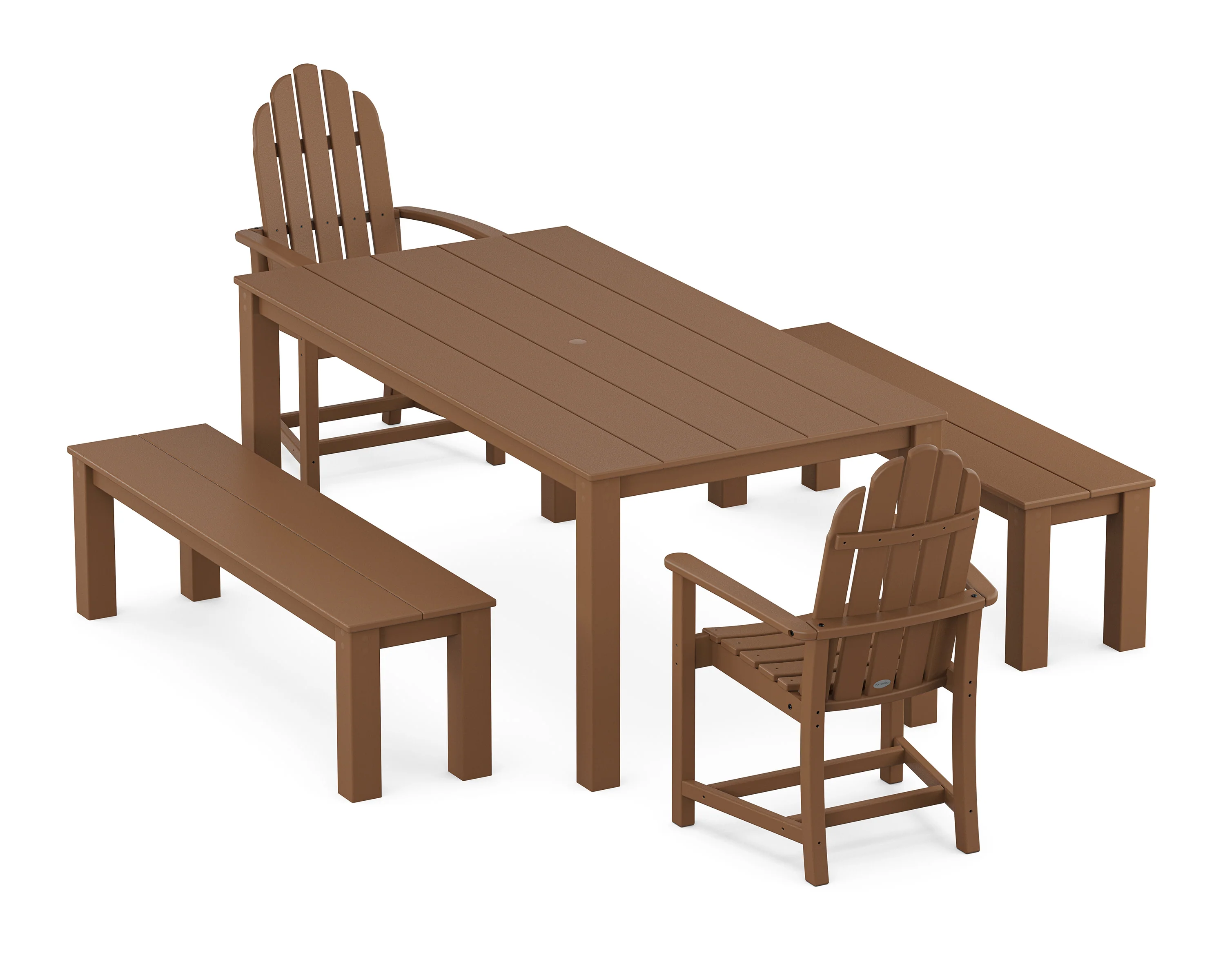 Classic Adirondack 5-Piece Parsons Dining Set with Benches - Image 9