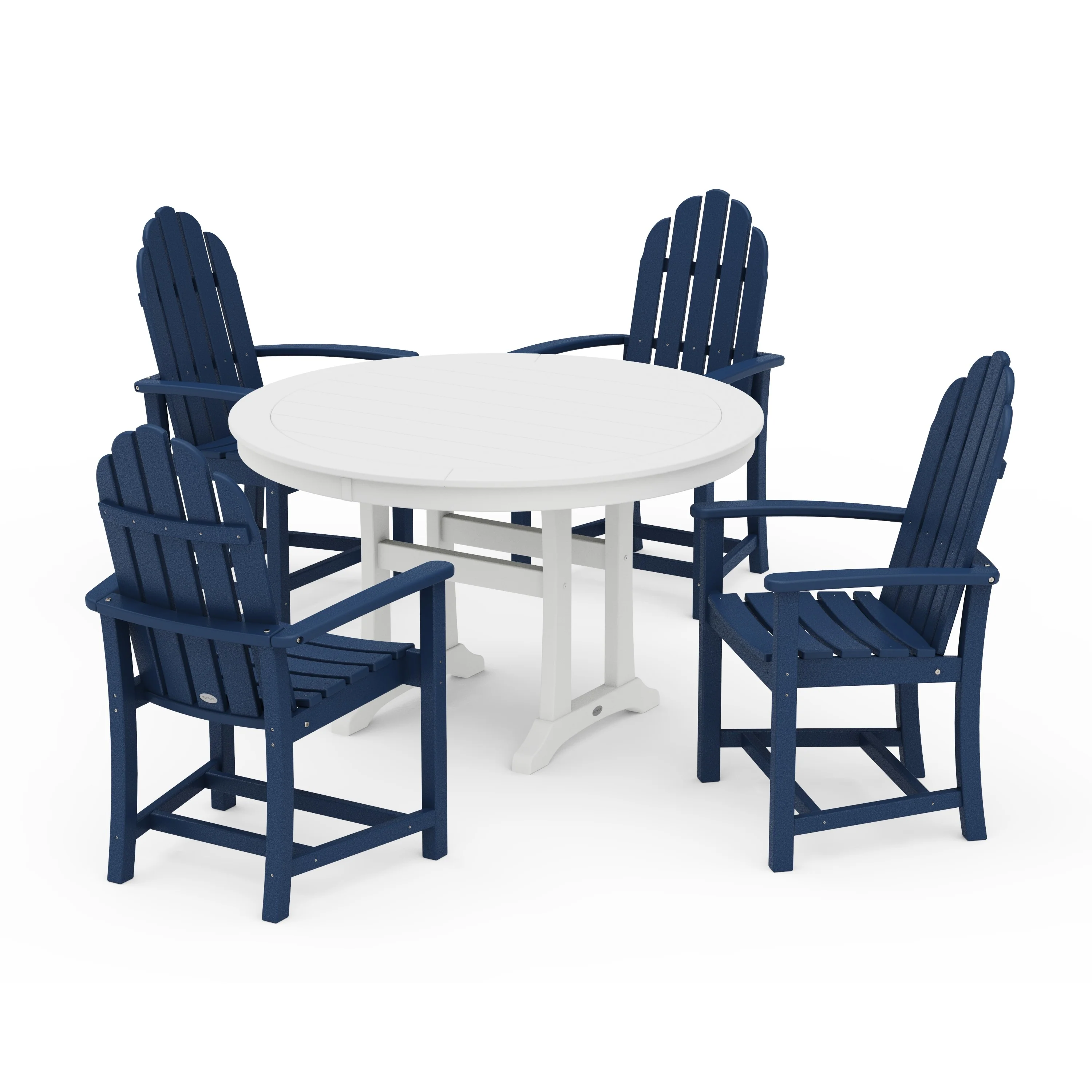 Classic Adirondack 5-Piece Round Dining Set with Trestle Legs - Image 10