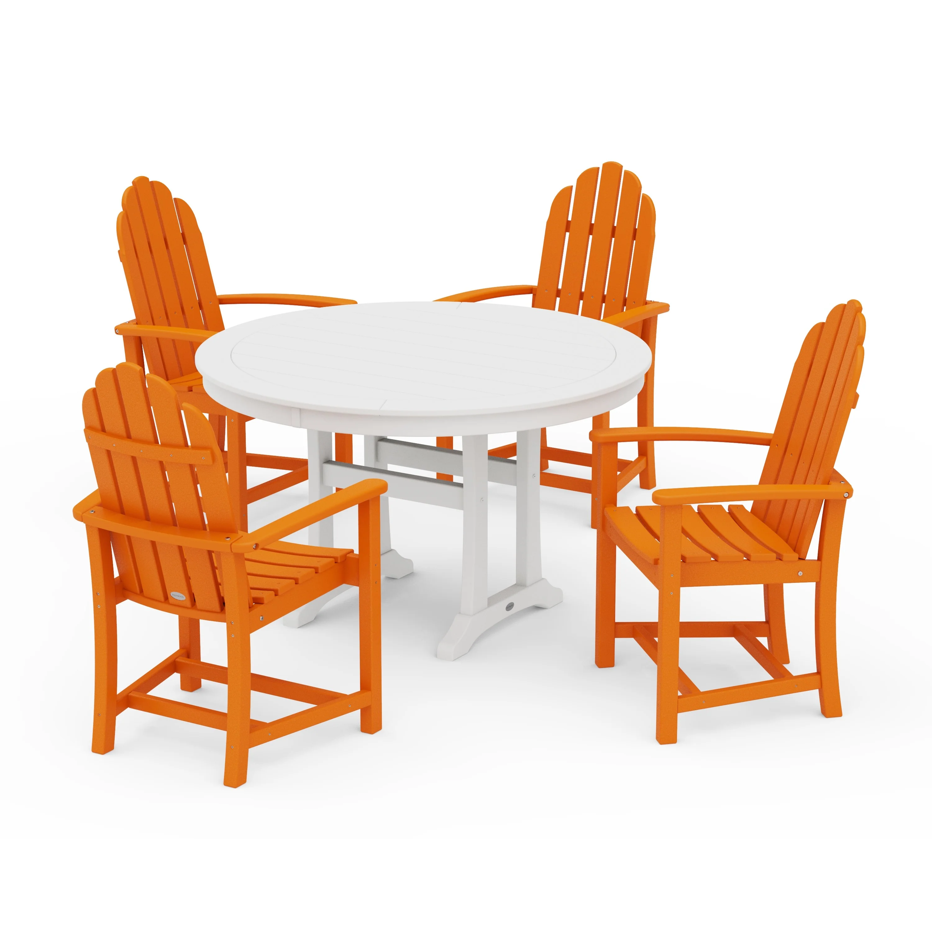 Classic Adirondack 5-Piece Round Dining Set with Trestle Legs - Image 15
