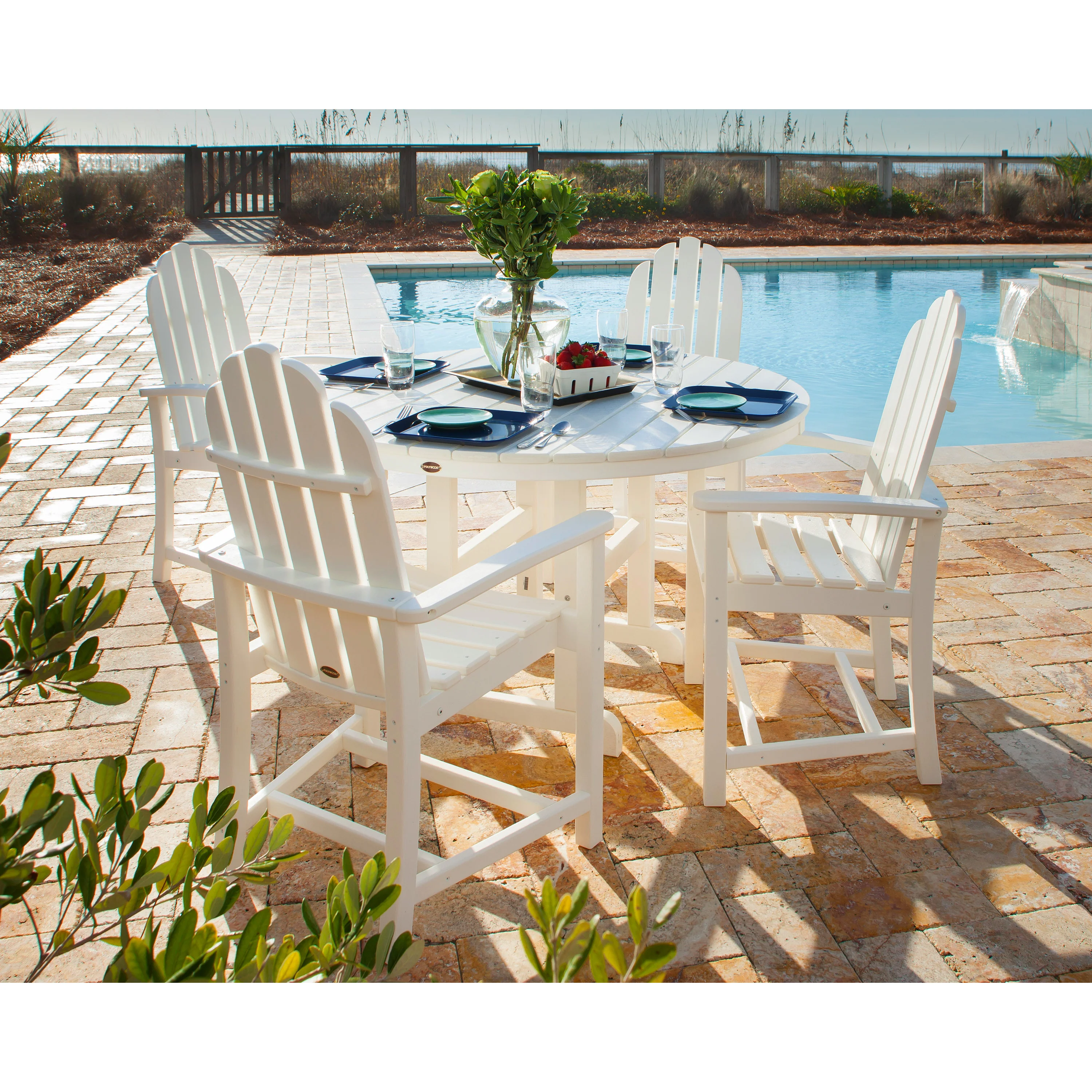Classic Adirondack 5-Piece Round Farmhouse Dining Set - Image 3