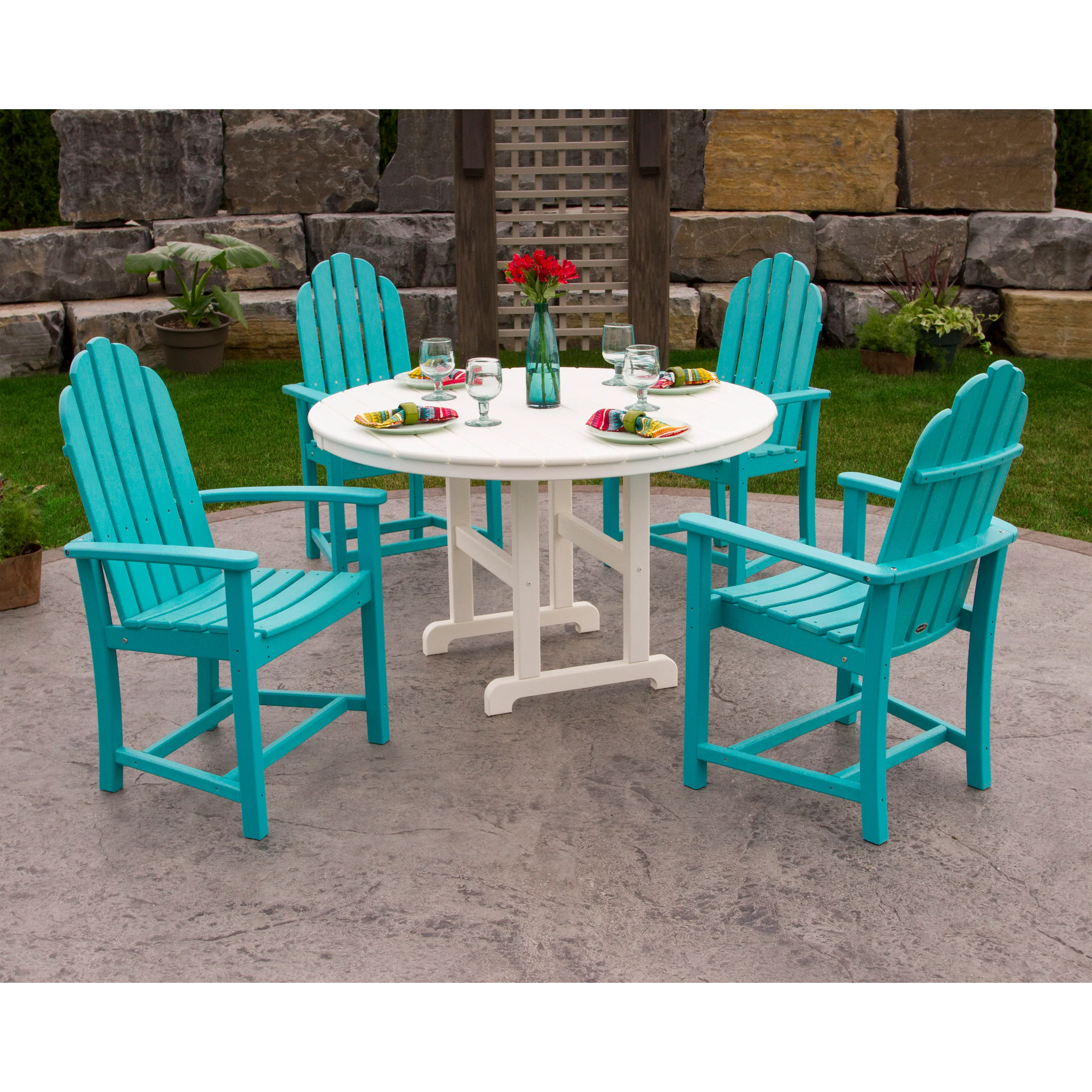 Classic Adirondack 5-Piece Round Farmhouse Dining Set - Image 4
