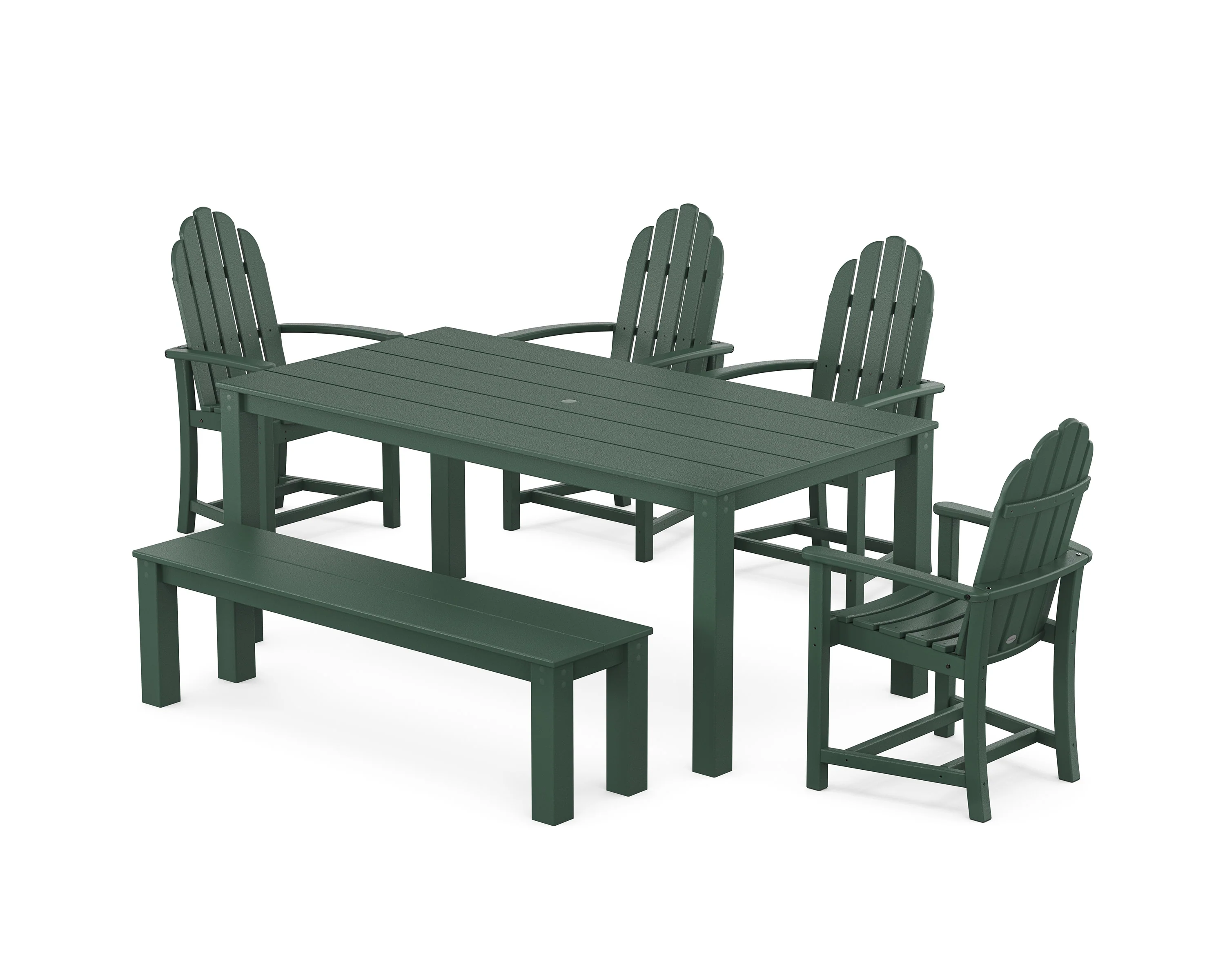 Classic Adirondack 6-Piece Parsons Dining Set with Bench - Image 6