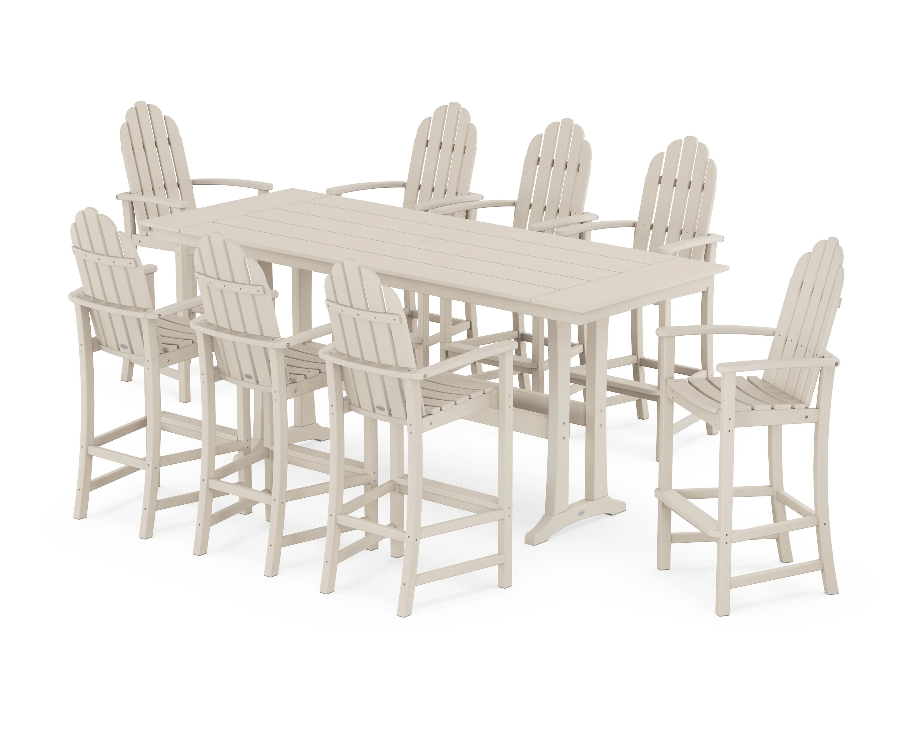 Classic Adirondack 9-Piece Farmhouse Bar Set with Trestle Legs - Image 4