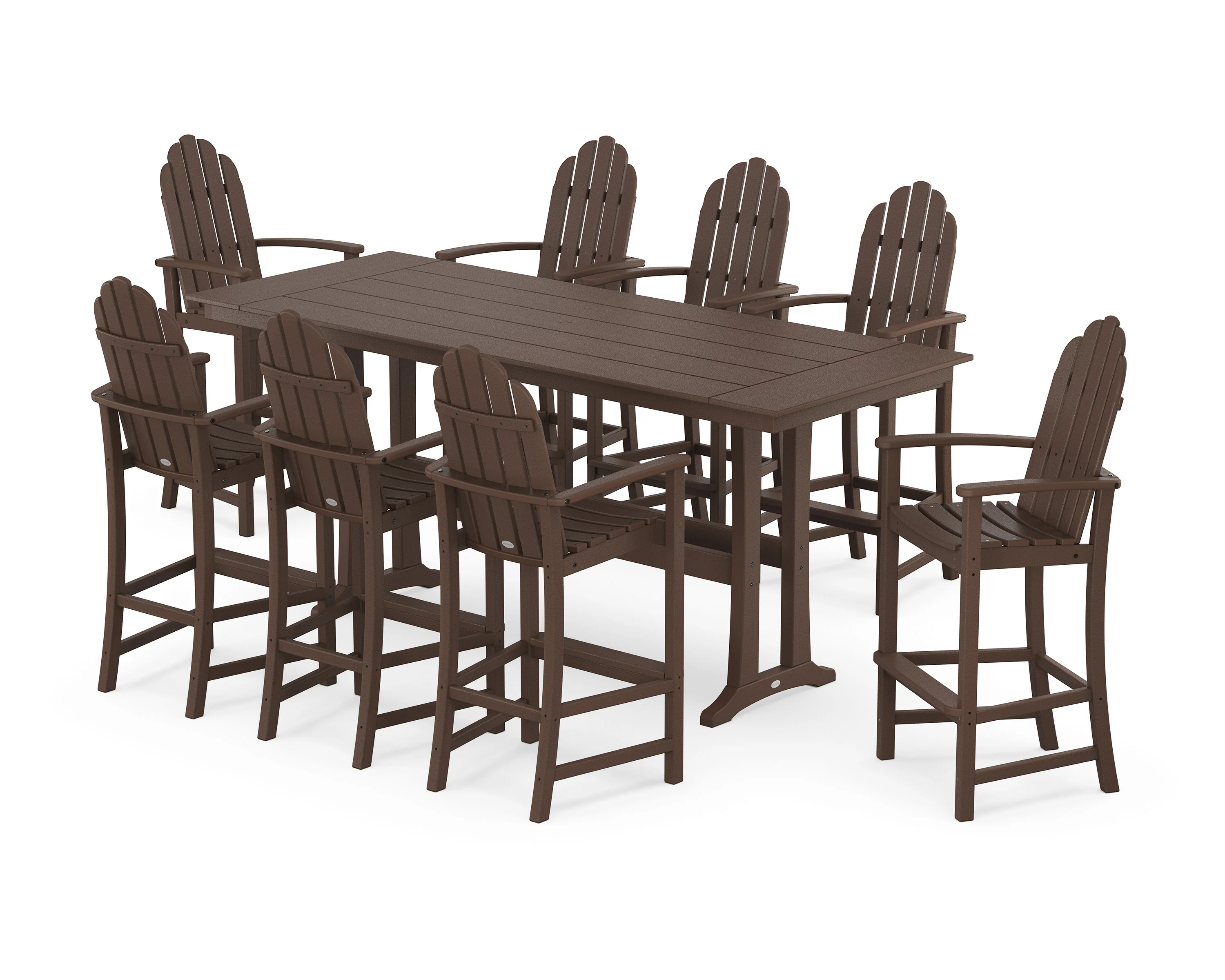 Classic Adirondack 9-Piece Farmhouse Bar Set with Trestle Legs - Image 5