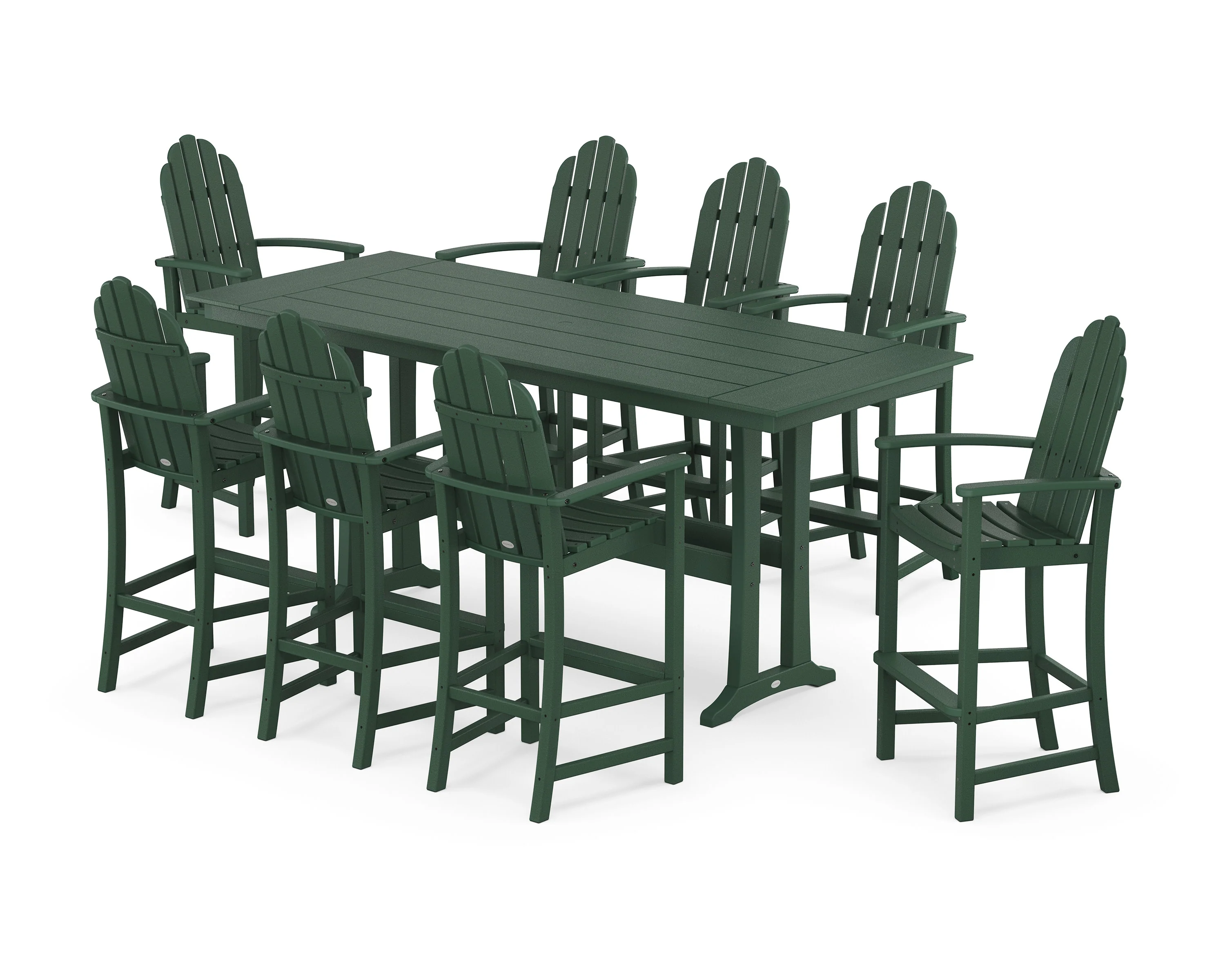 Classic Adirondack 9-Piece Farmhouse Bar Set with Trestle Legs - Image 6