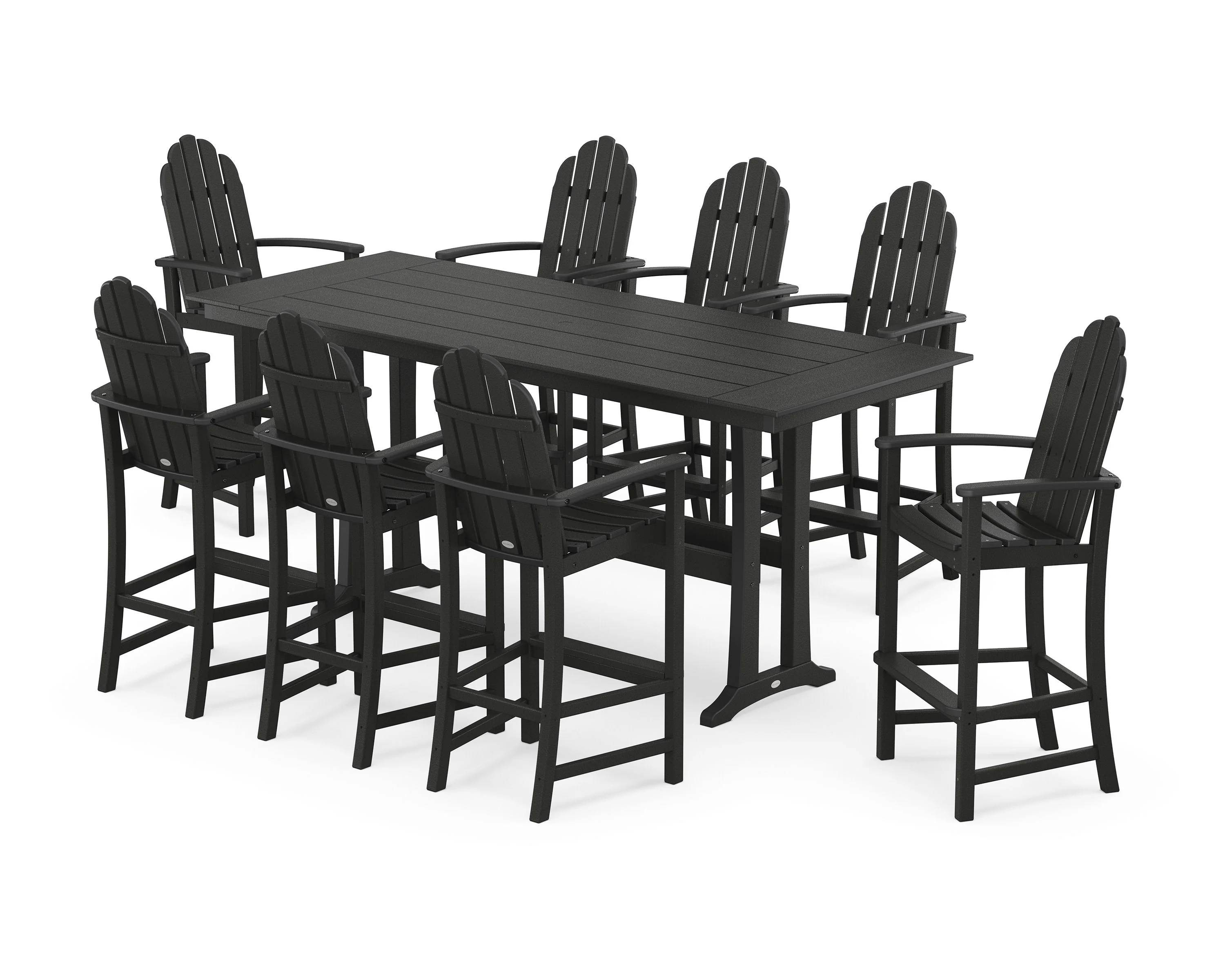 Classic Adirondack 9-Piece Farmhouse Bar Set with Trestle Legs - Image 7