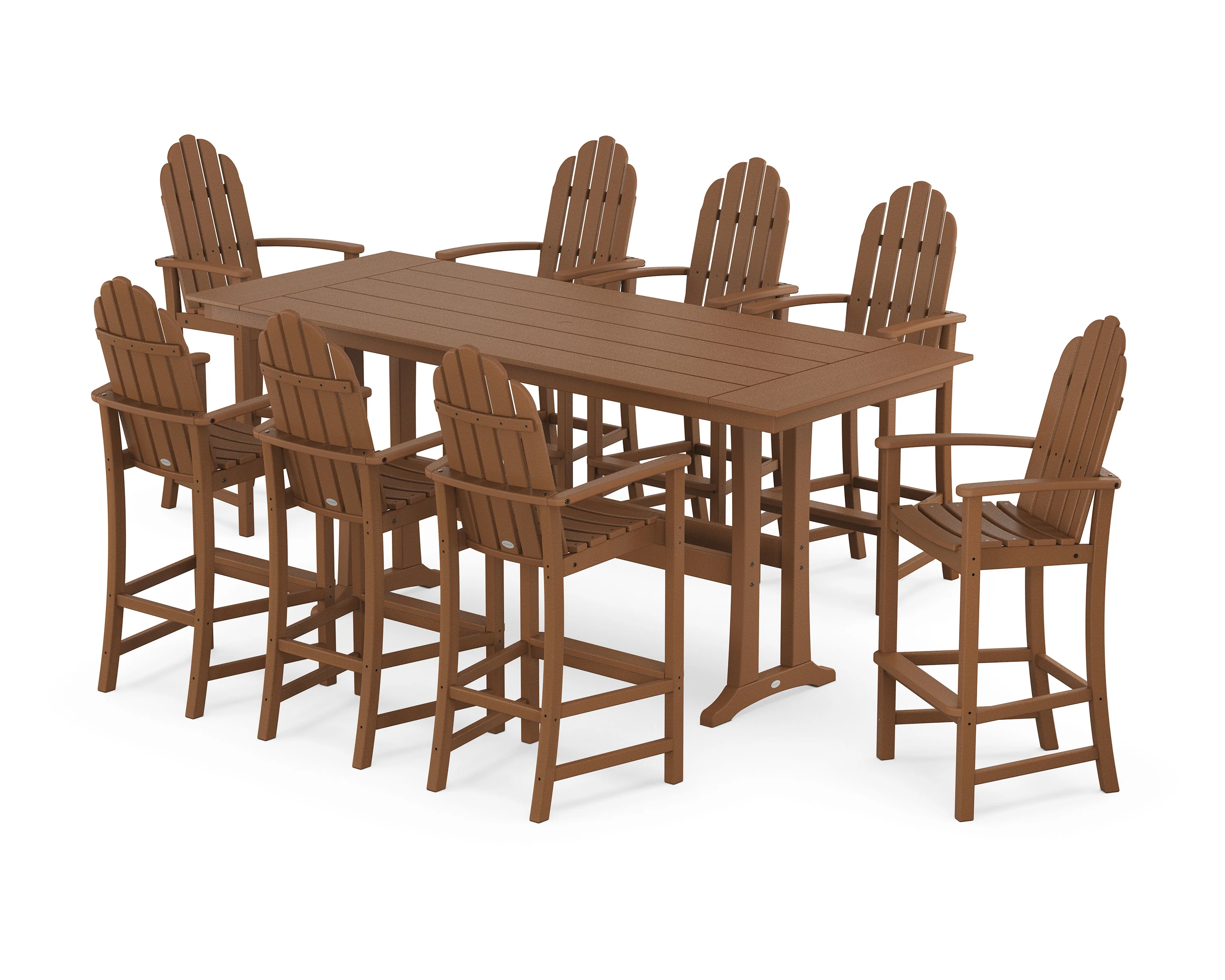 Classic Adirondack 9-Piece Farmhouse Bar Set with Trestle Legs - Image 8