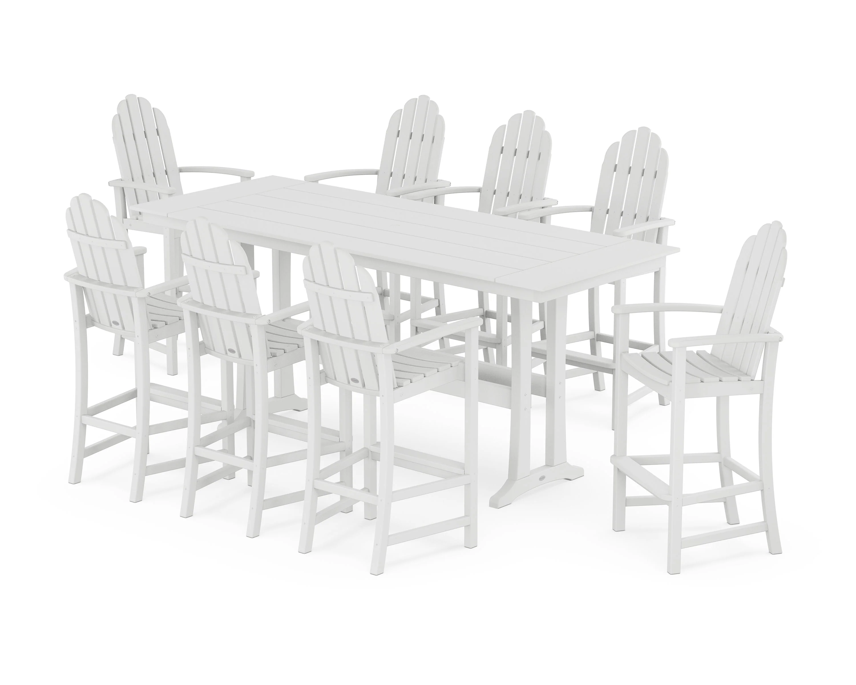 Classic Adirondack 9-Piece Farmhouse Bar Set with Trestle Legs - Image 9