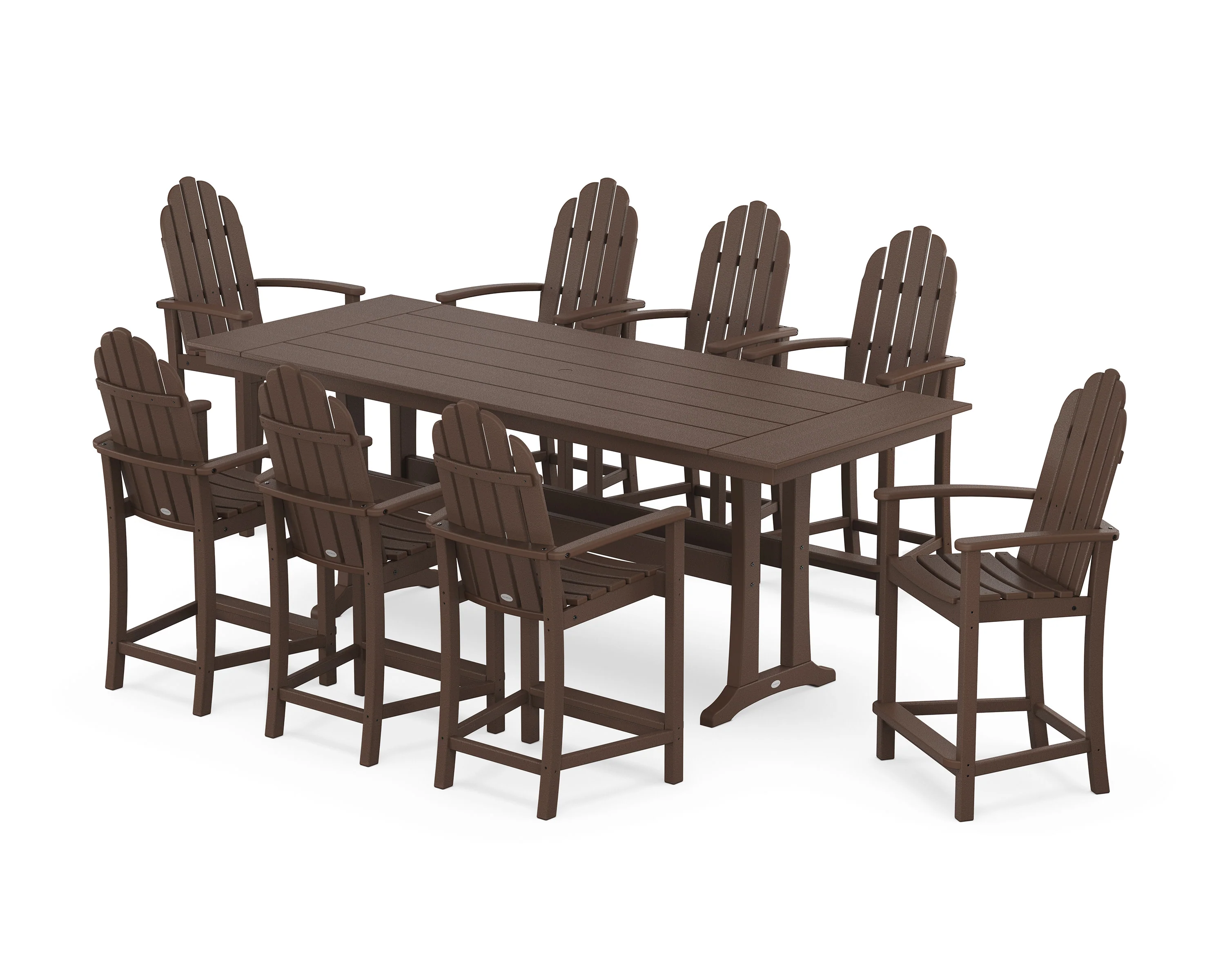 Classic Adirondack 9-Piece Farmhouse Counter Set with Trestle Legs - Image 4