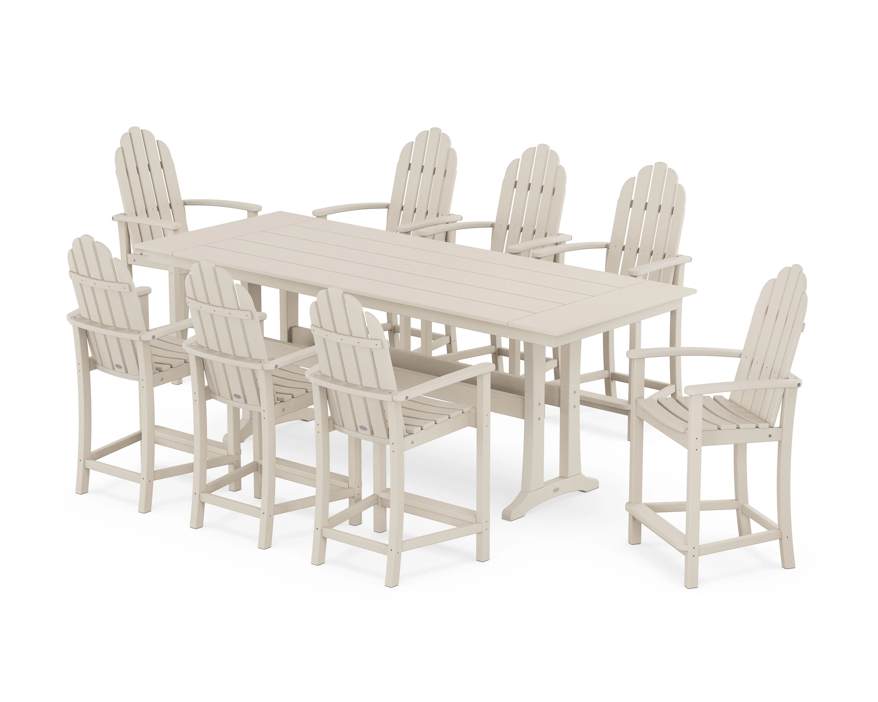 Classic Adirondack 9-Piece Farmhouse Counter Set with Trestle Legs - Image 5
