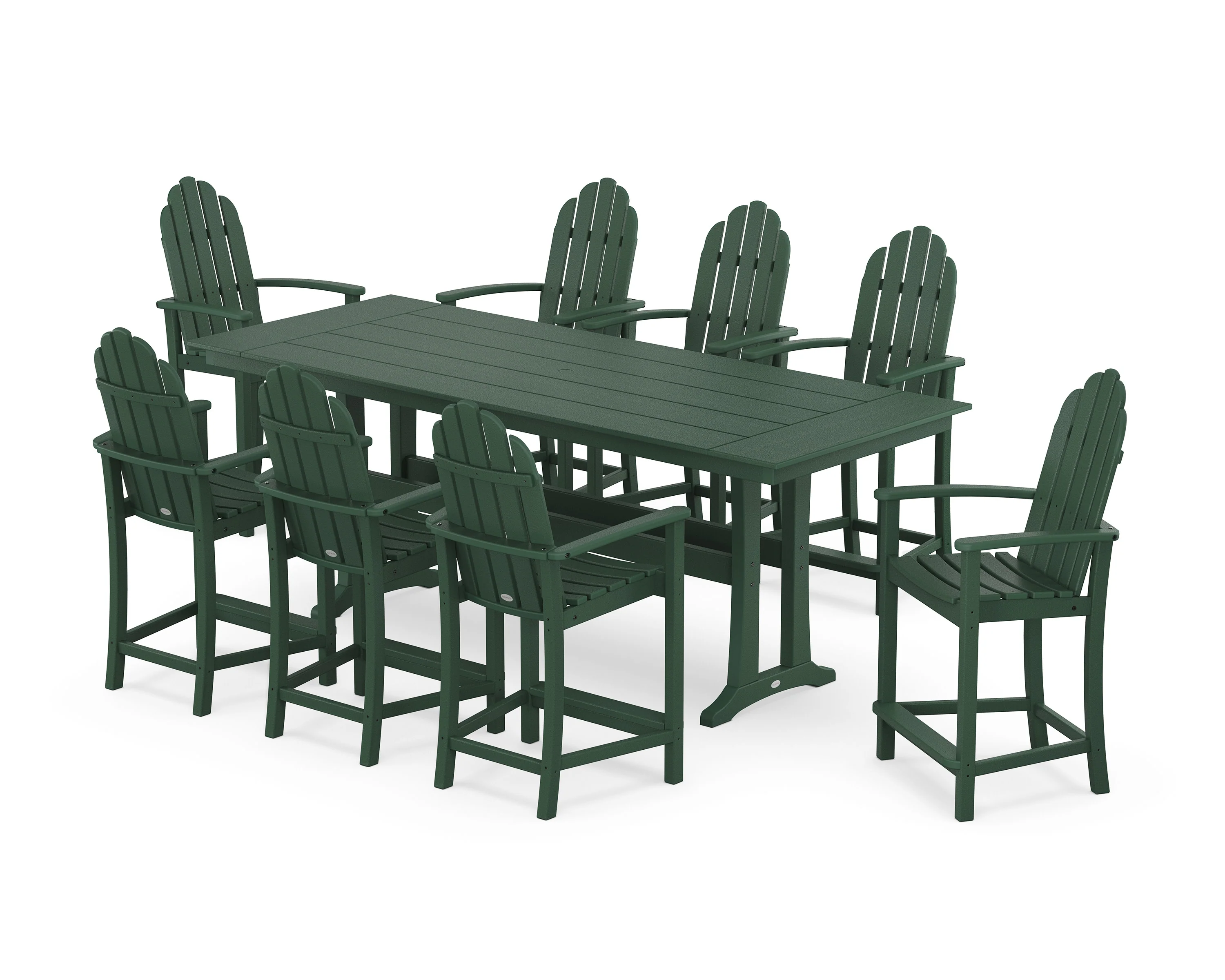 Classic Adirondack 9-Piece Farmhouse Counter Set with Trestle Legs - Image 6