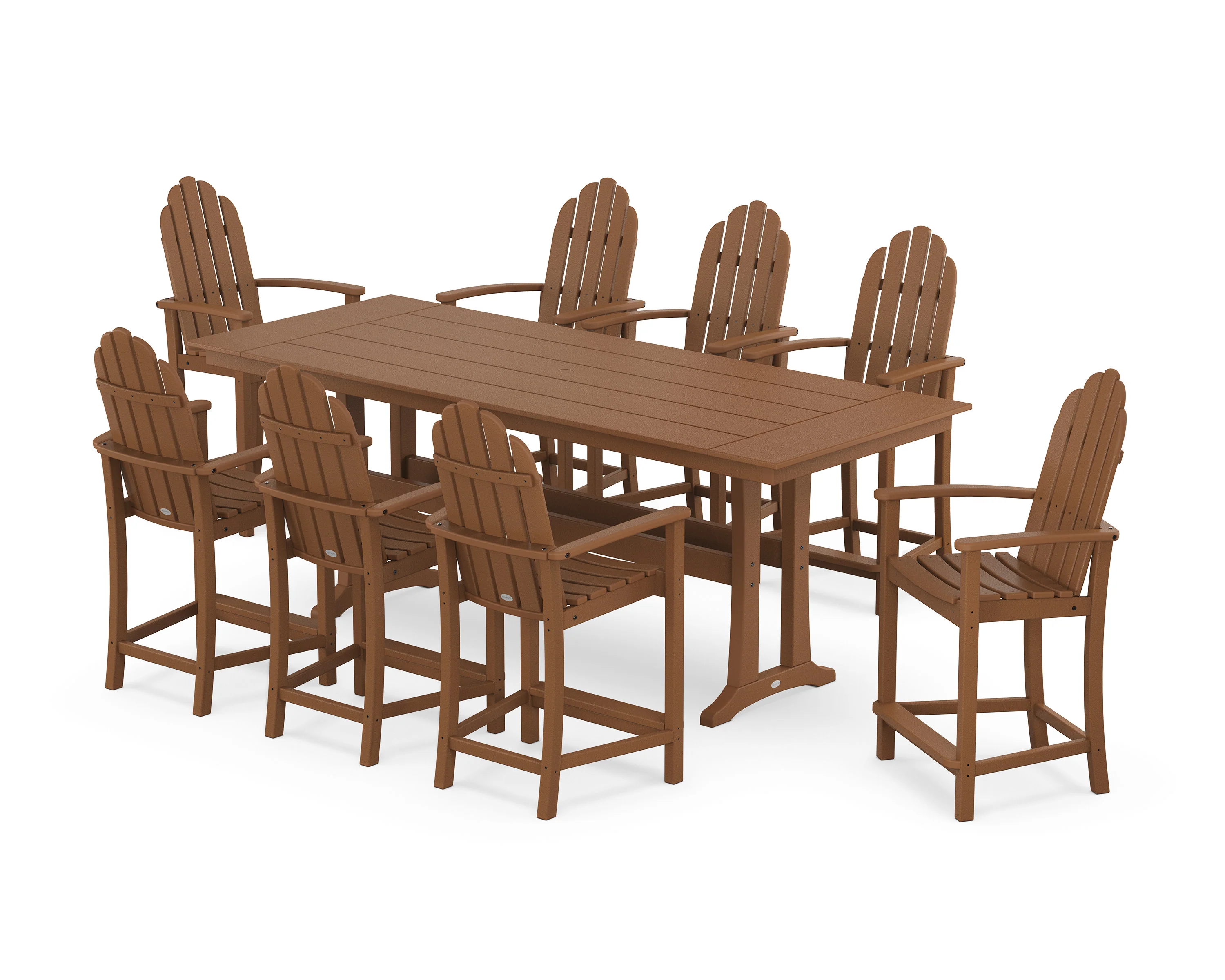 Classic Adirondack 9-Piece Farmhouse Counter Set with Trestle Legs - Image 8