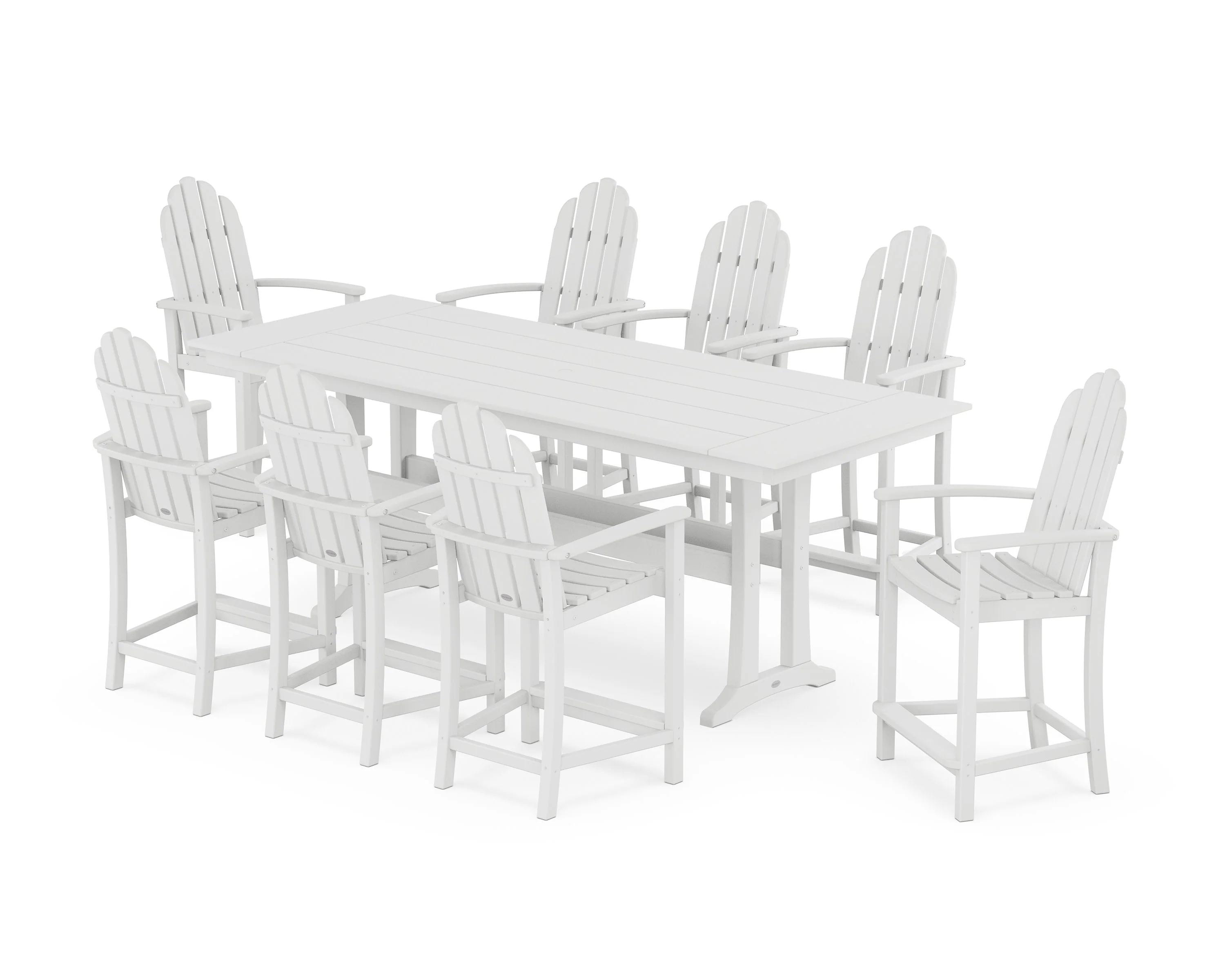 Classic Adirondack 9-Piece Farmhouse Counter Set with Trestle Legs - Image 9