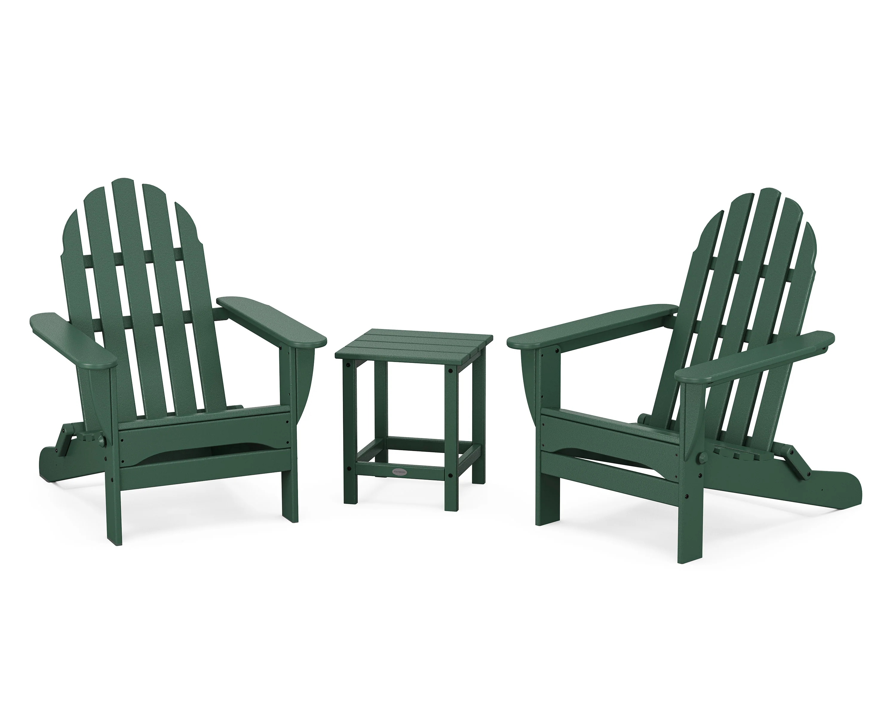 Classic Folding Adirondack 3-Piece Set with Long Island 18" Side Table - Image 11