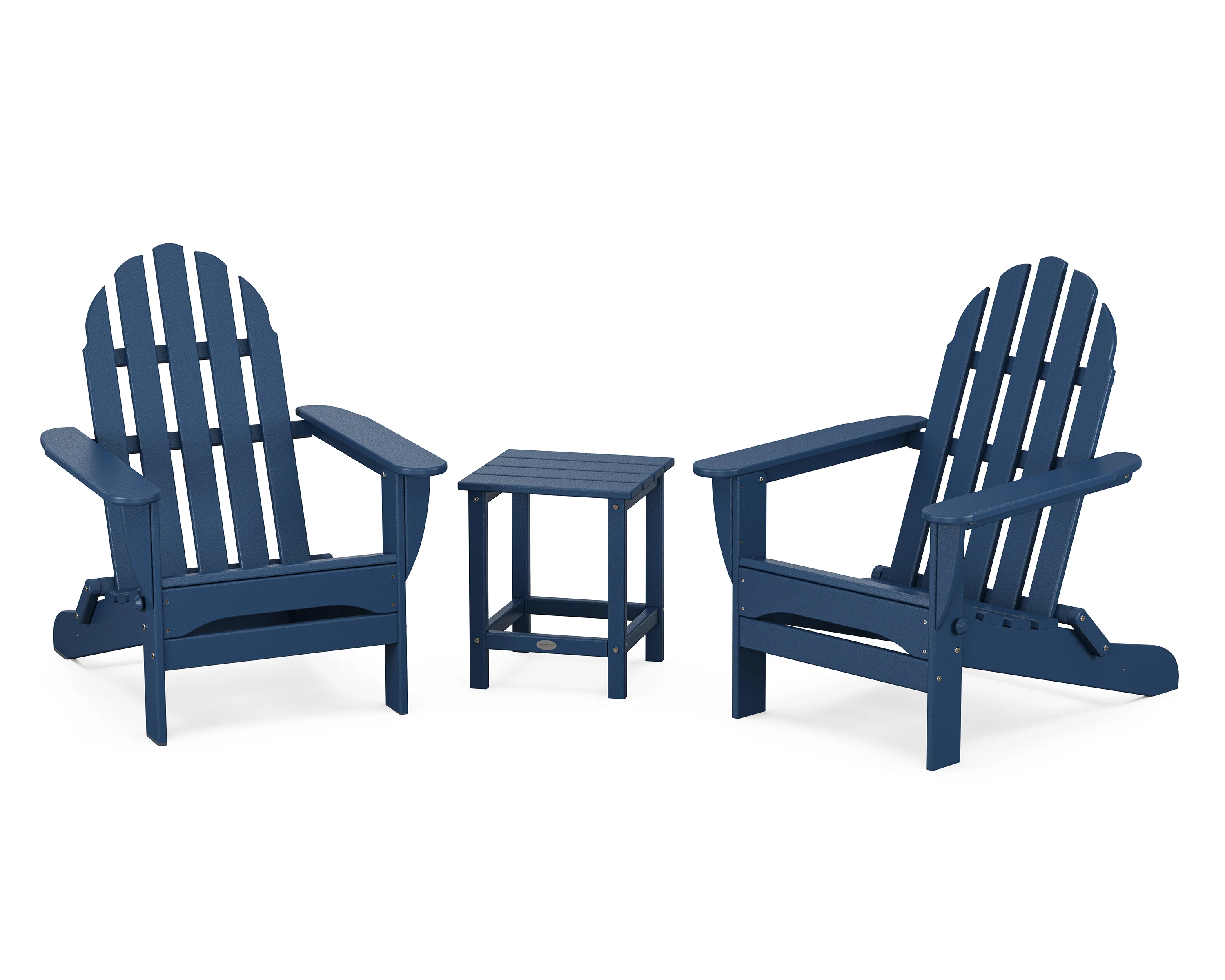 Classic Folding Adirondack 3-Piece Set with Long Island 18" Side Table - Image 12