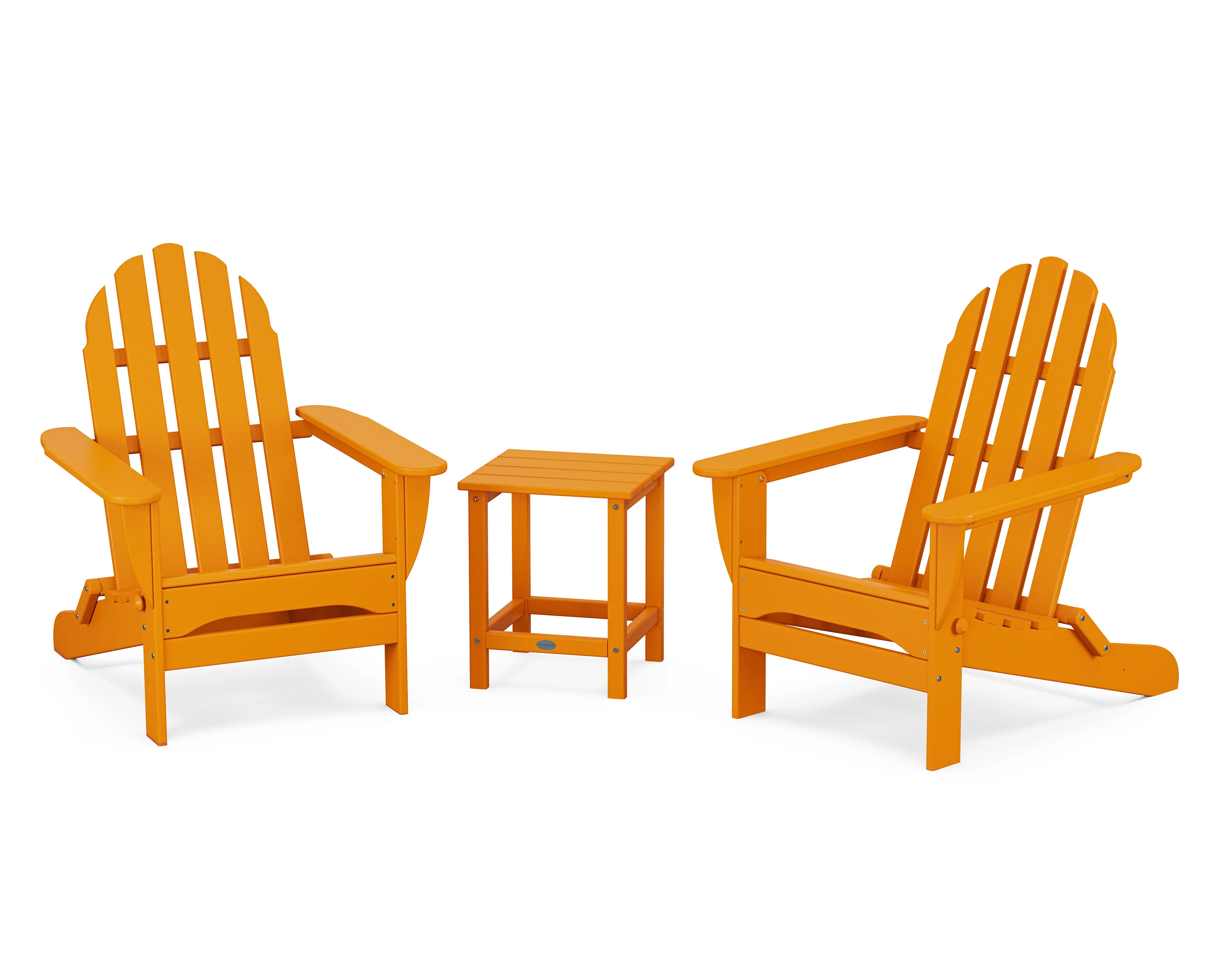 Classic Folding Adirondack 3-Piece Set with Long Island 18" Side Table - Image 3