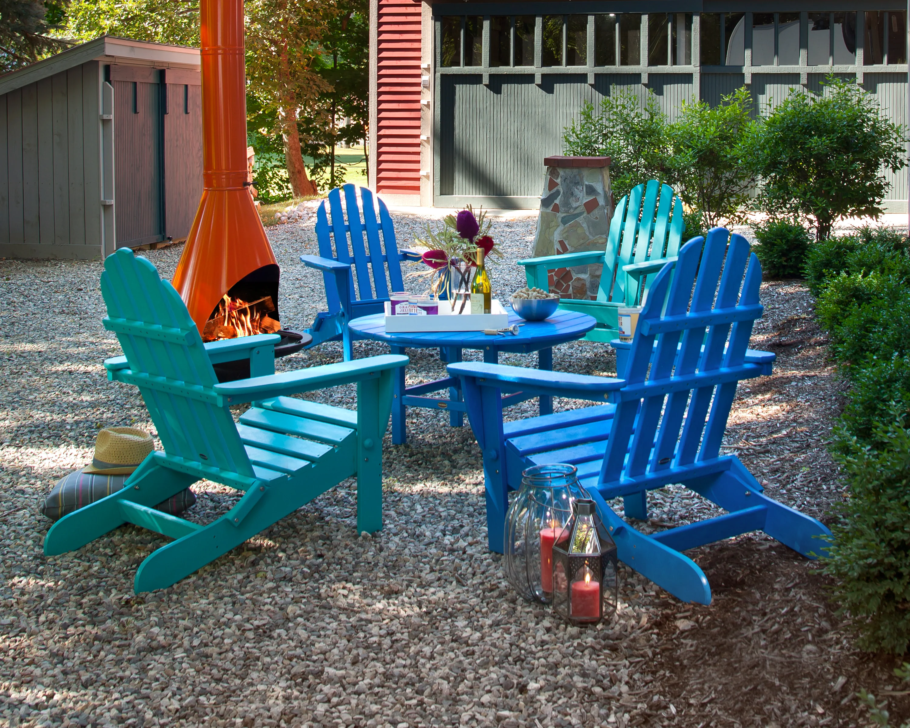 Classic Folding Adirondack 5-Piece Conversation Group - Image 3
