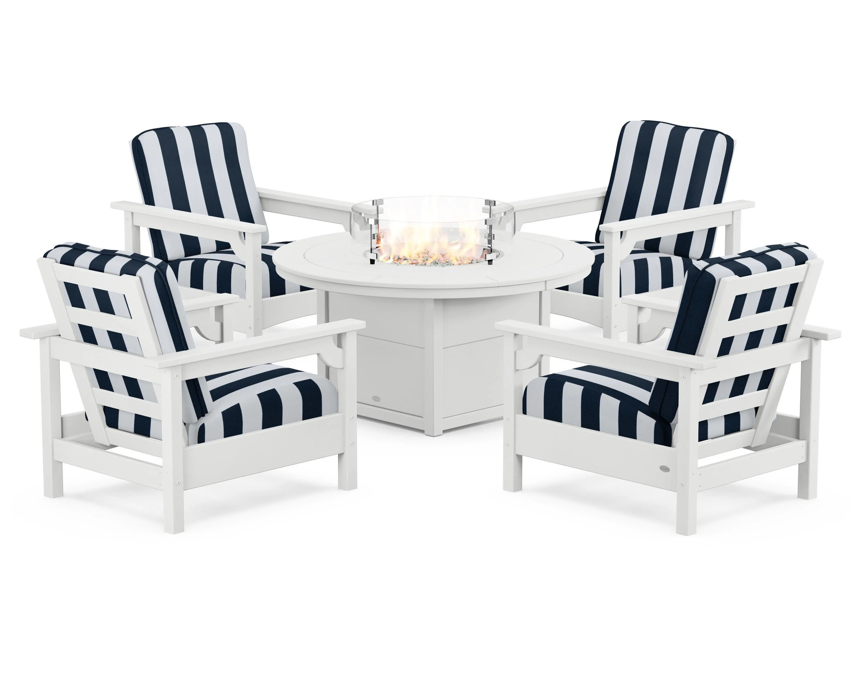 Club 5-Piece Conversation Set with Fire Pit Table - Image 100