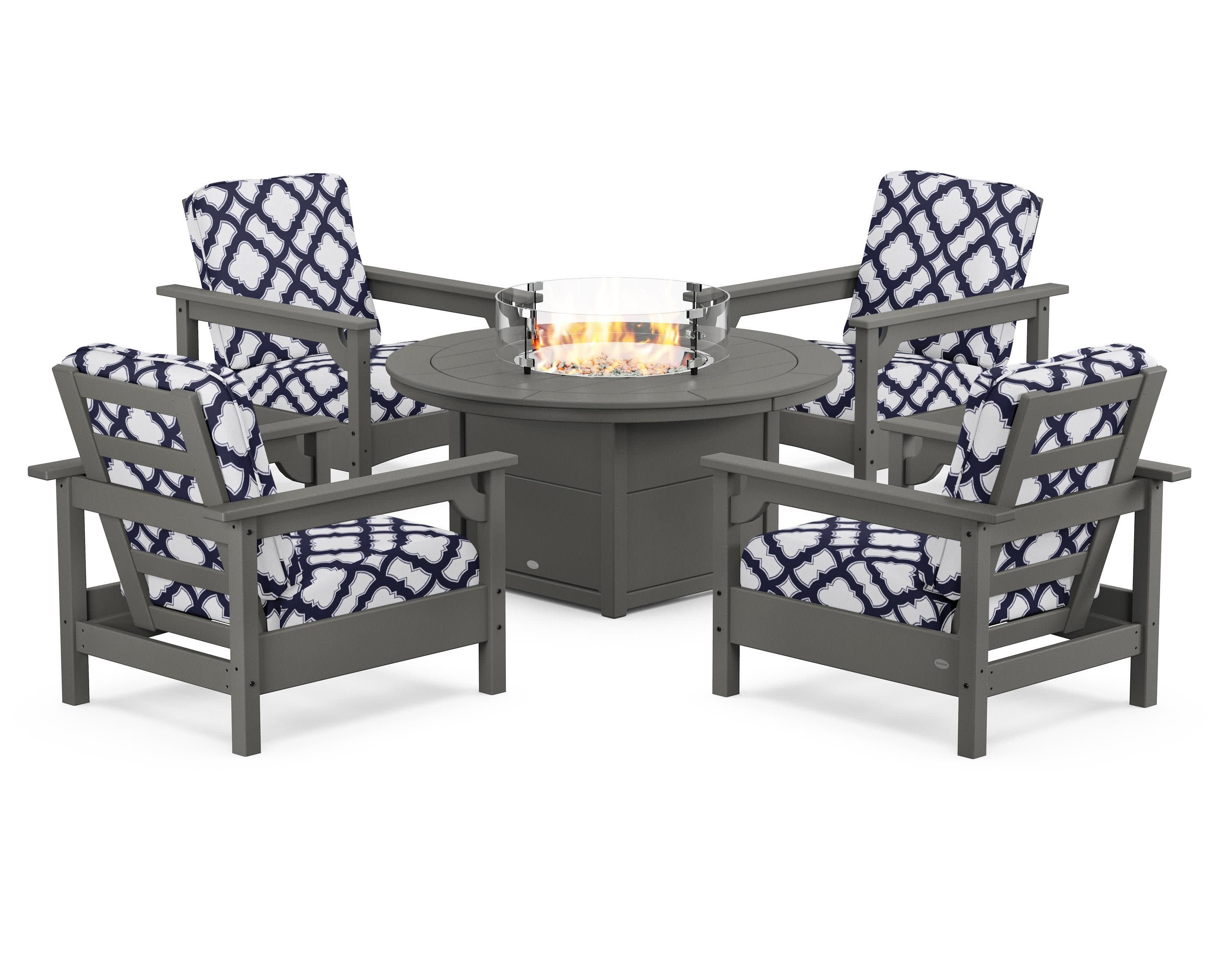 Club 5-Piece Conversation Set with Fire Pit Table - Image 103