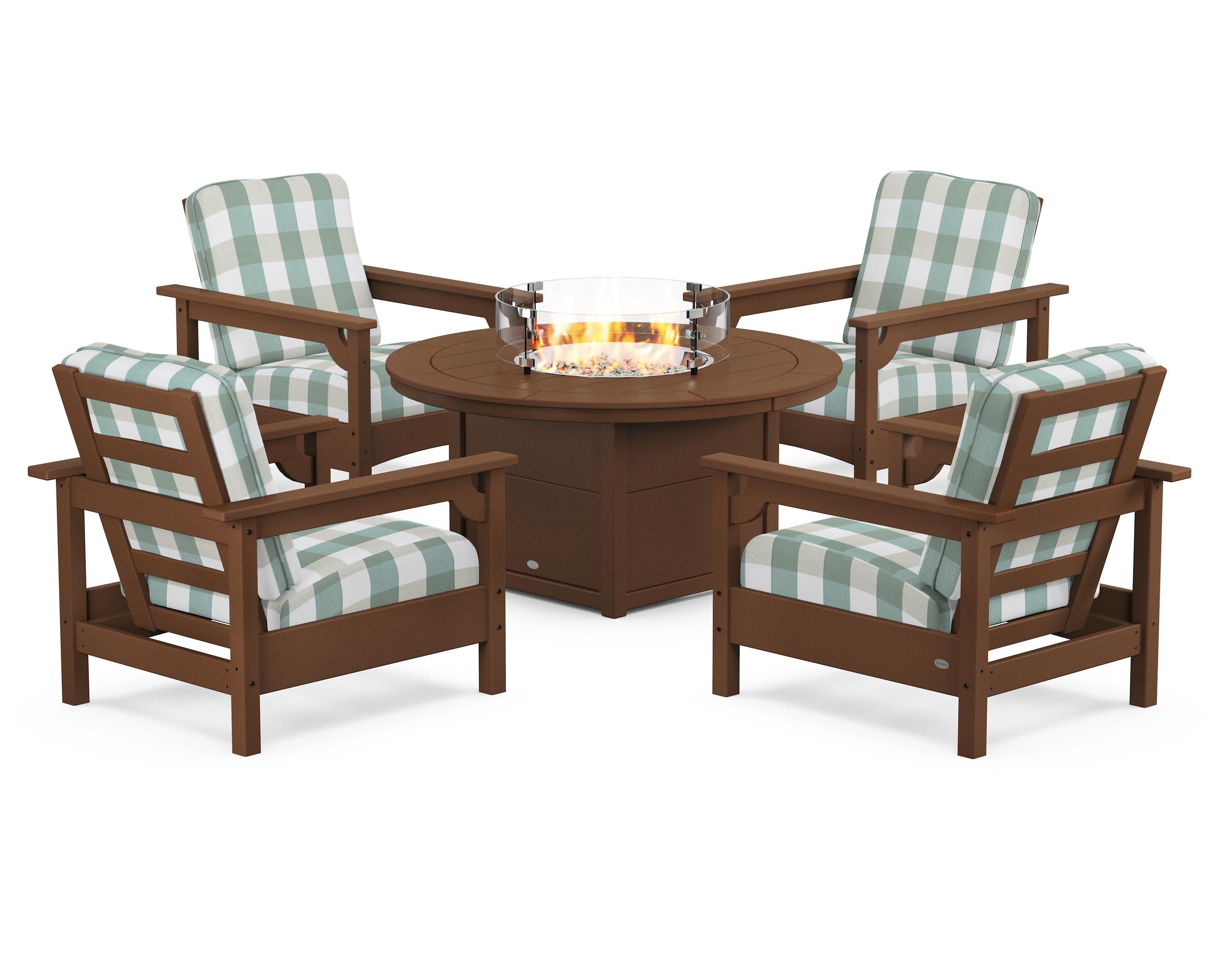 Club 5-Piece Conversation Set with Fire Pit Table - Image 106