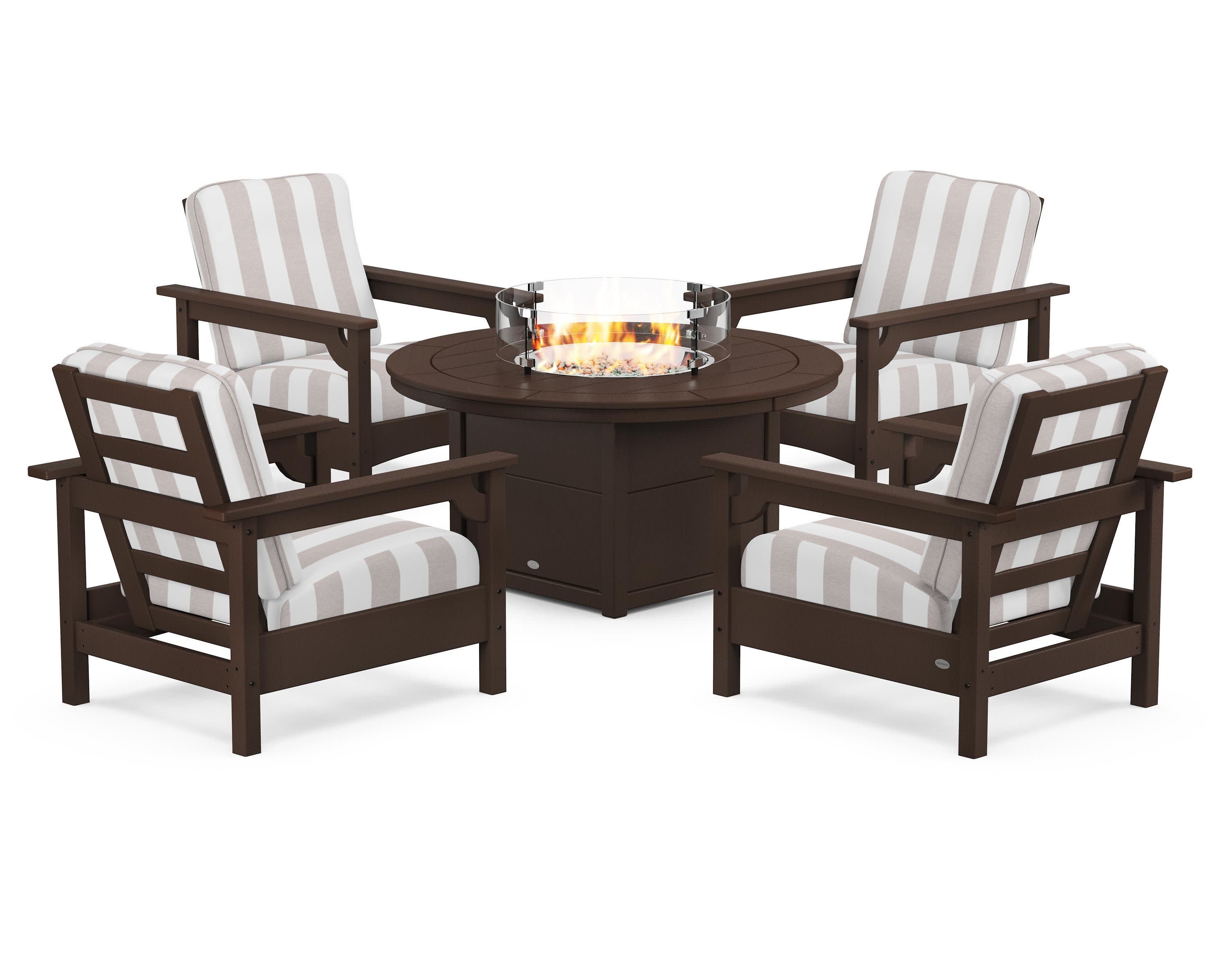 Club 5-Piece Conversation Set with Fire Pit Table - Image 11