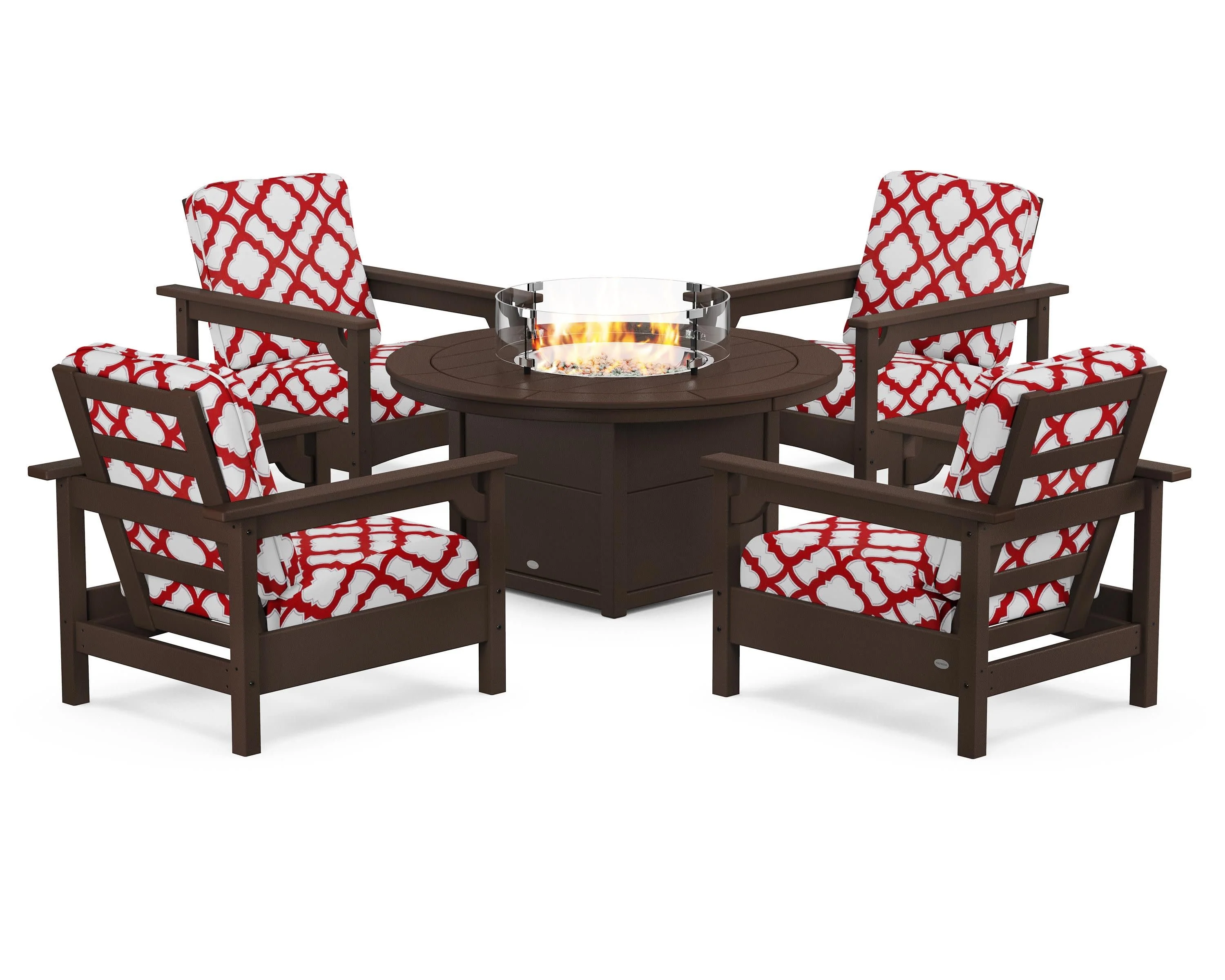 Club 5-Piece Conversation Set with Fire Pit Table - Image 112