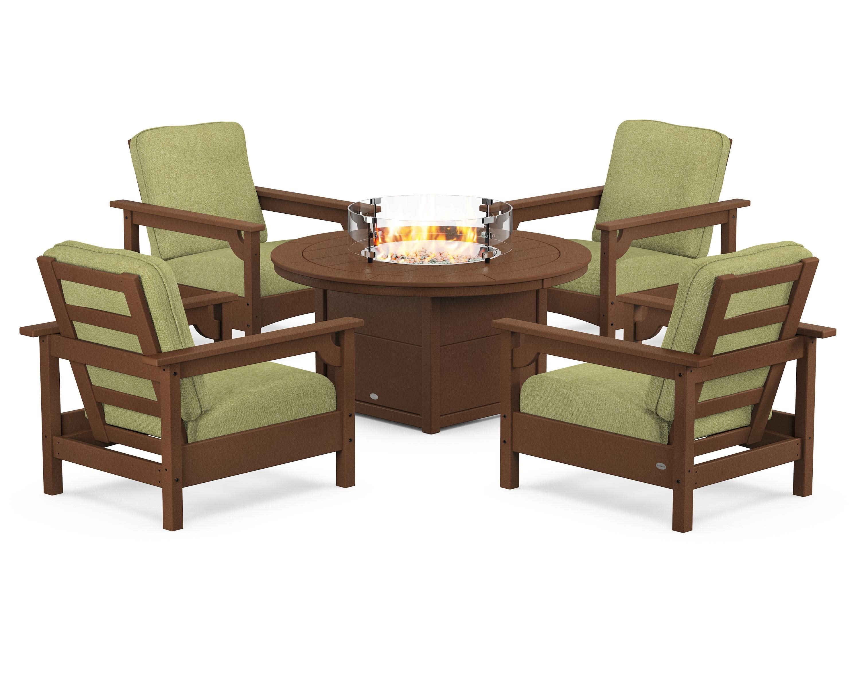 Club 5-Piece Conversation Set with Fire Pit Table - Image 113
