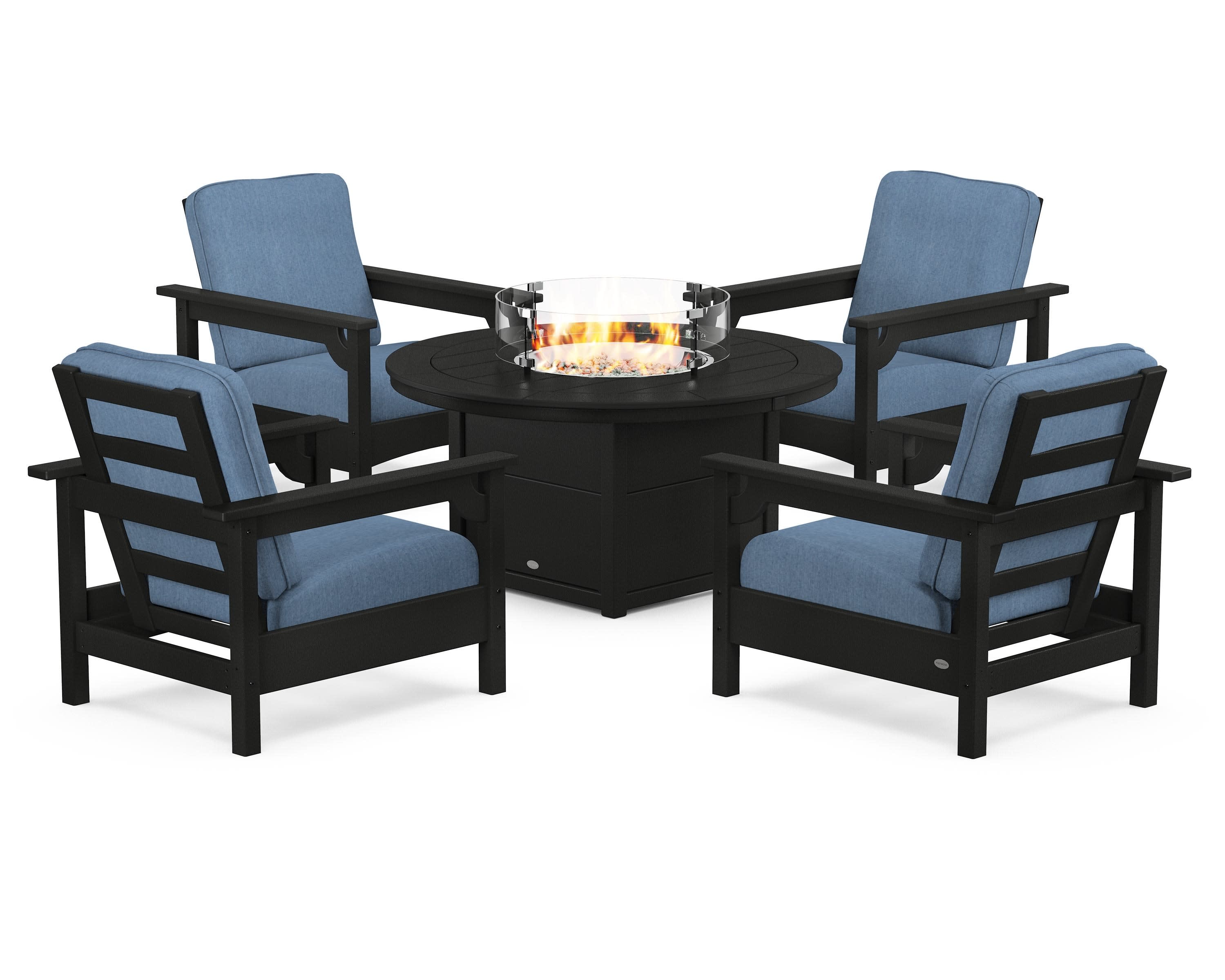 Club 5-Piece Conversation Set with Fire Pit Table - Image 118