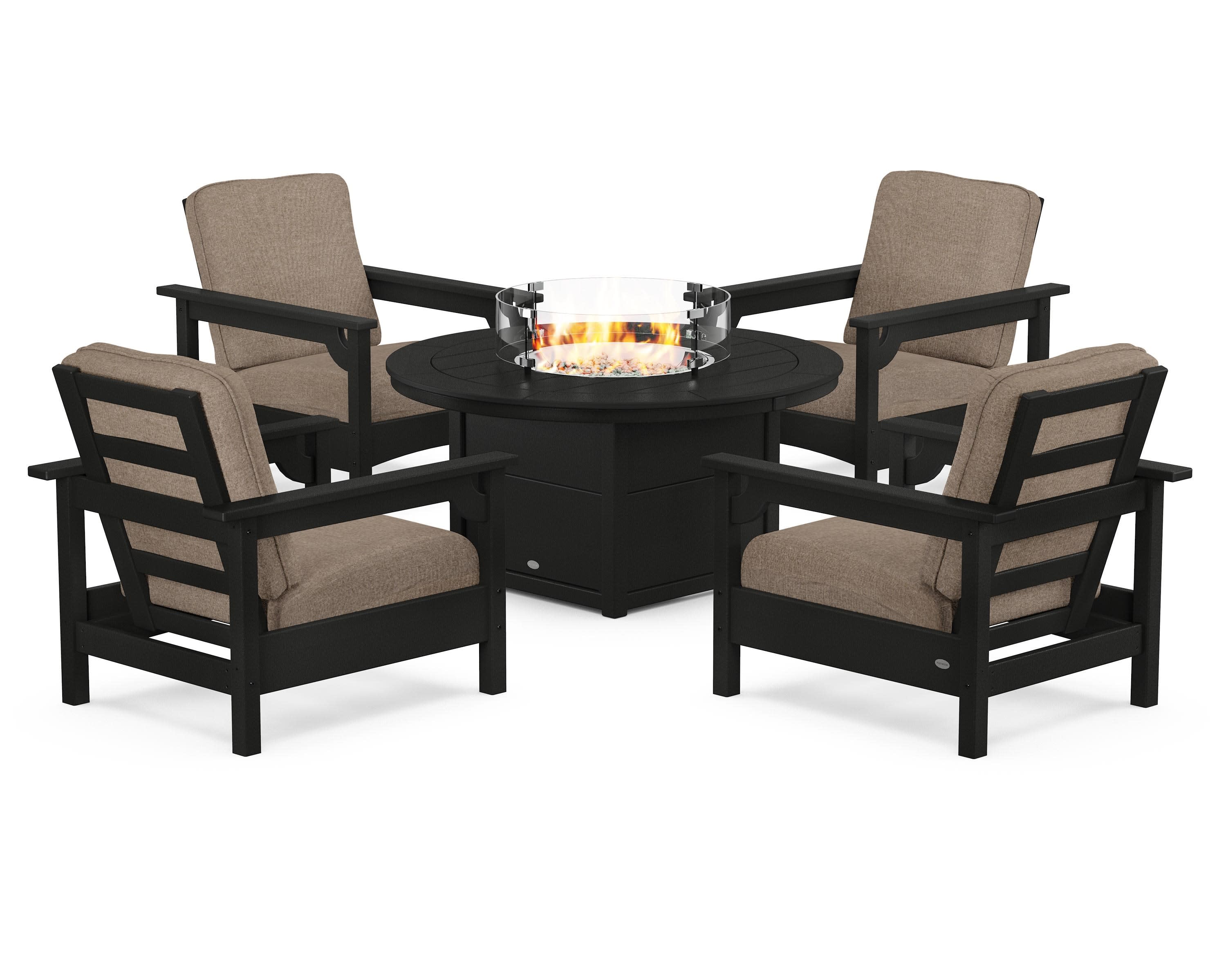 Club 5-Piece Conversation Set with Fire Pit Table - Image 120