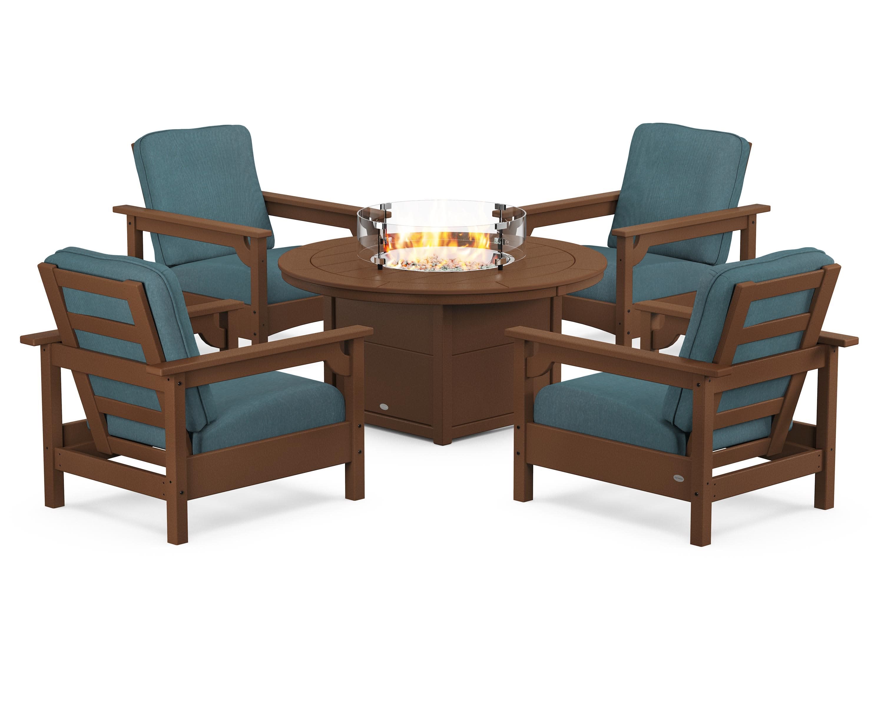 Club 5-Piece Conversation Set with Fire Pit Table - Image 13