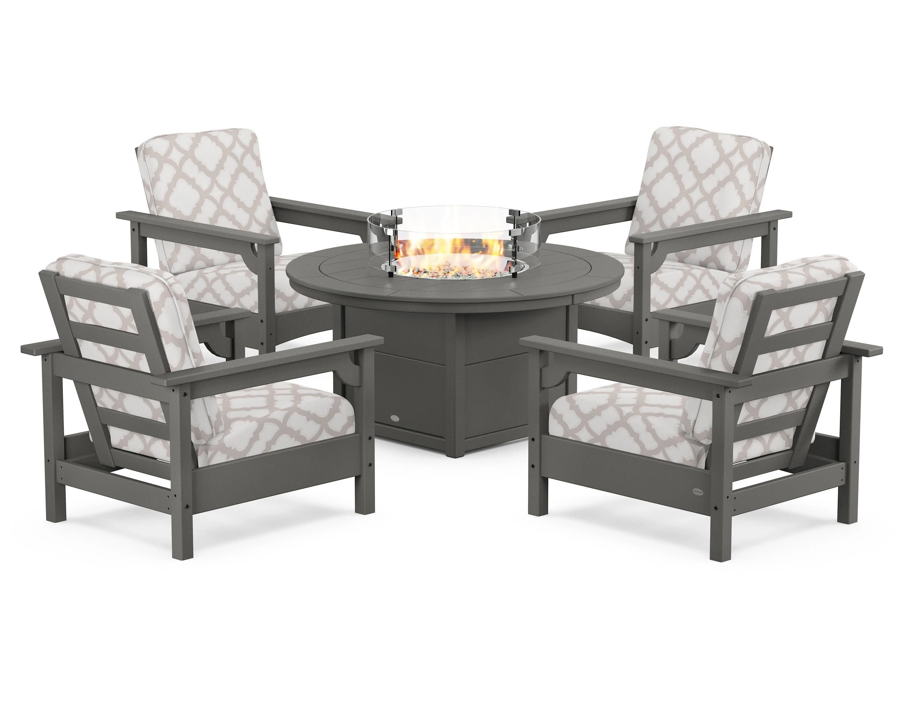 Club 5-Piece Conversation Set with Fire Pit Table - Image 132