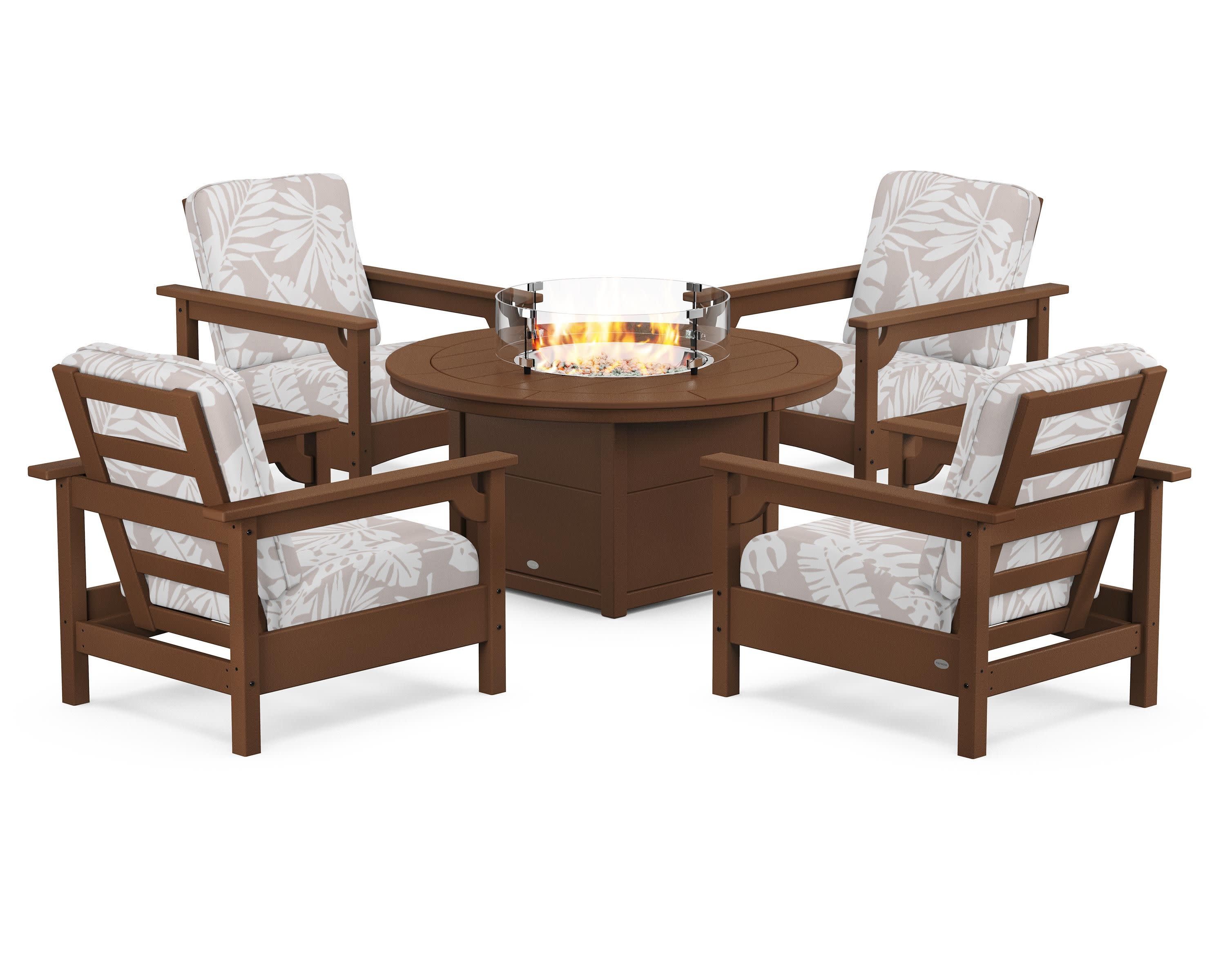 Club 5-Piece Conversation Set with Fire Pit Table - Image 134