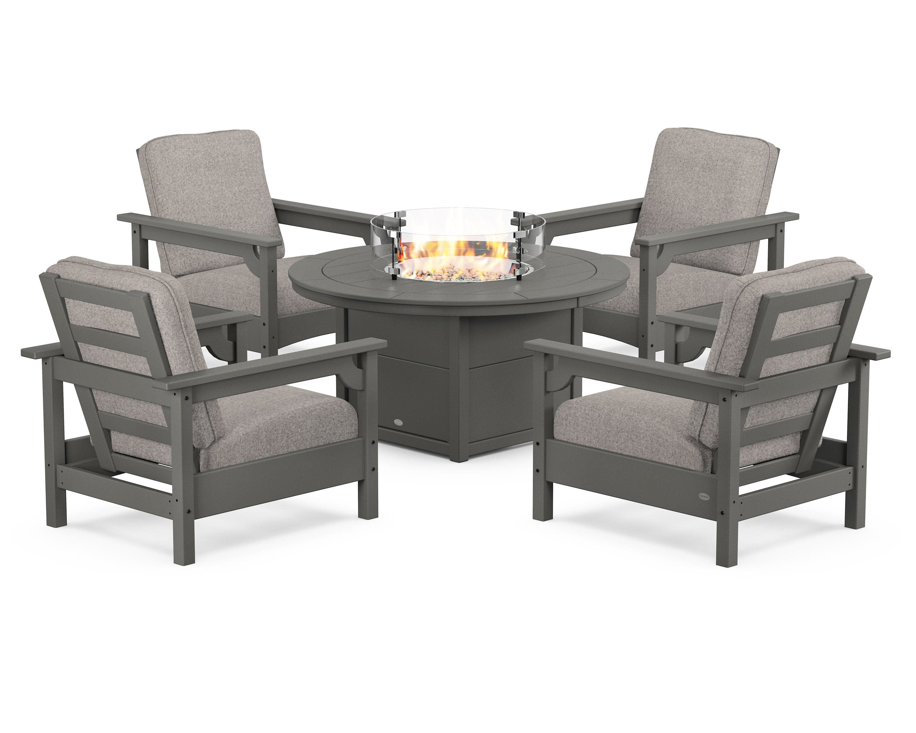Club 5-Piece Conversation Set with Fire Pit Table - Image 136