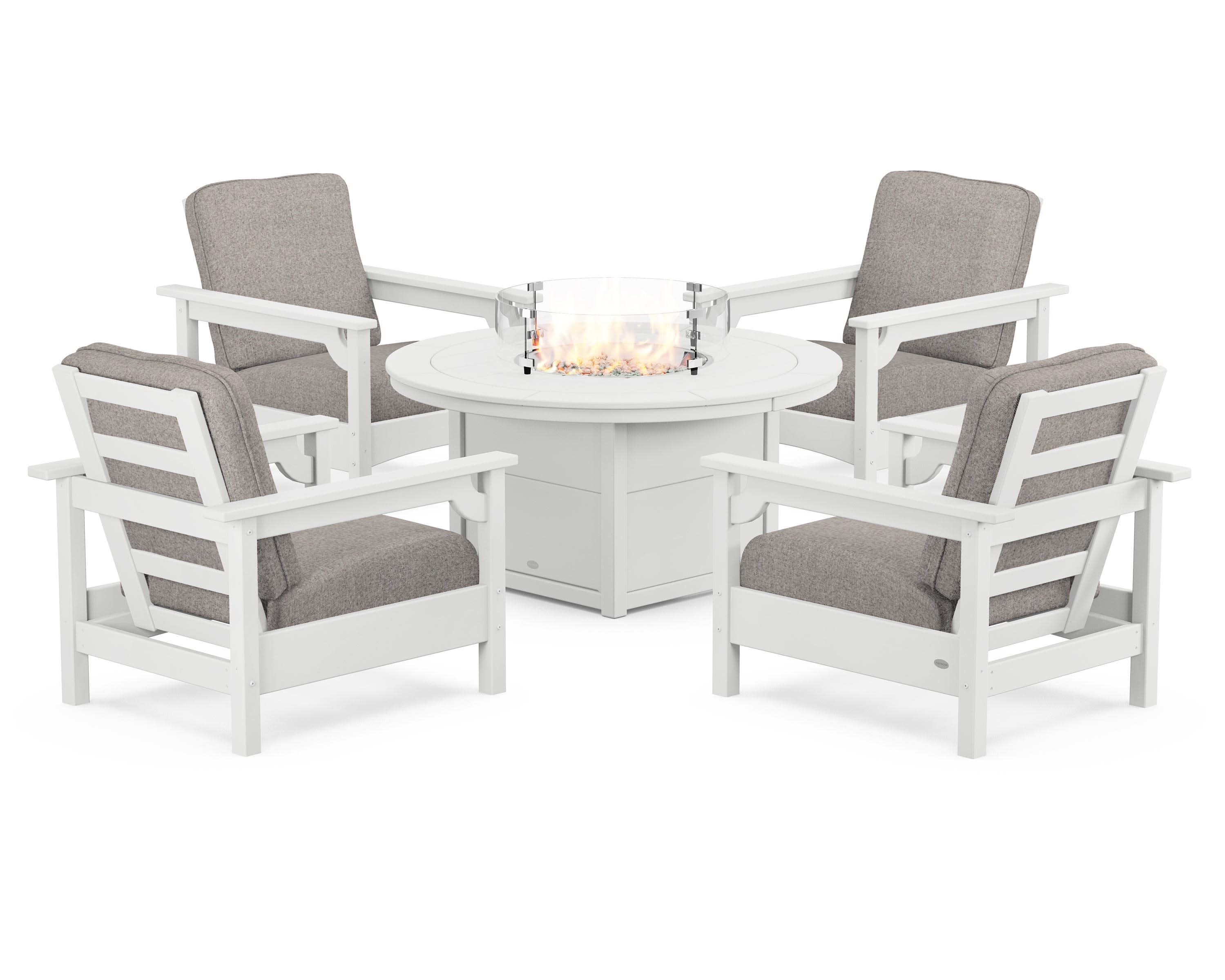 Club 5-Piece Conversation Set with Fire Pit Table - Image 140
