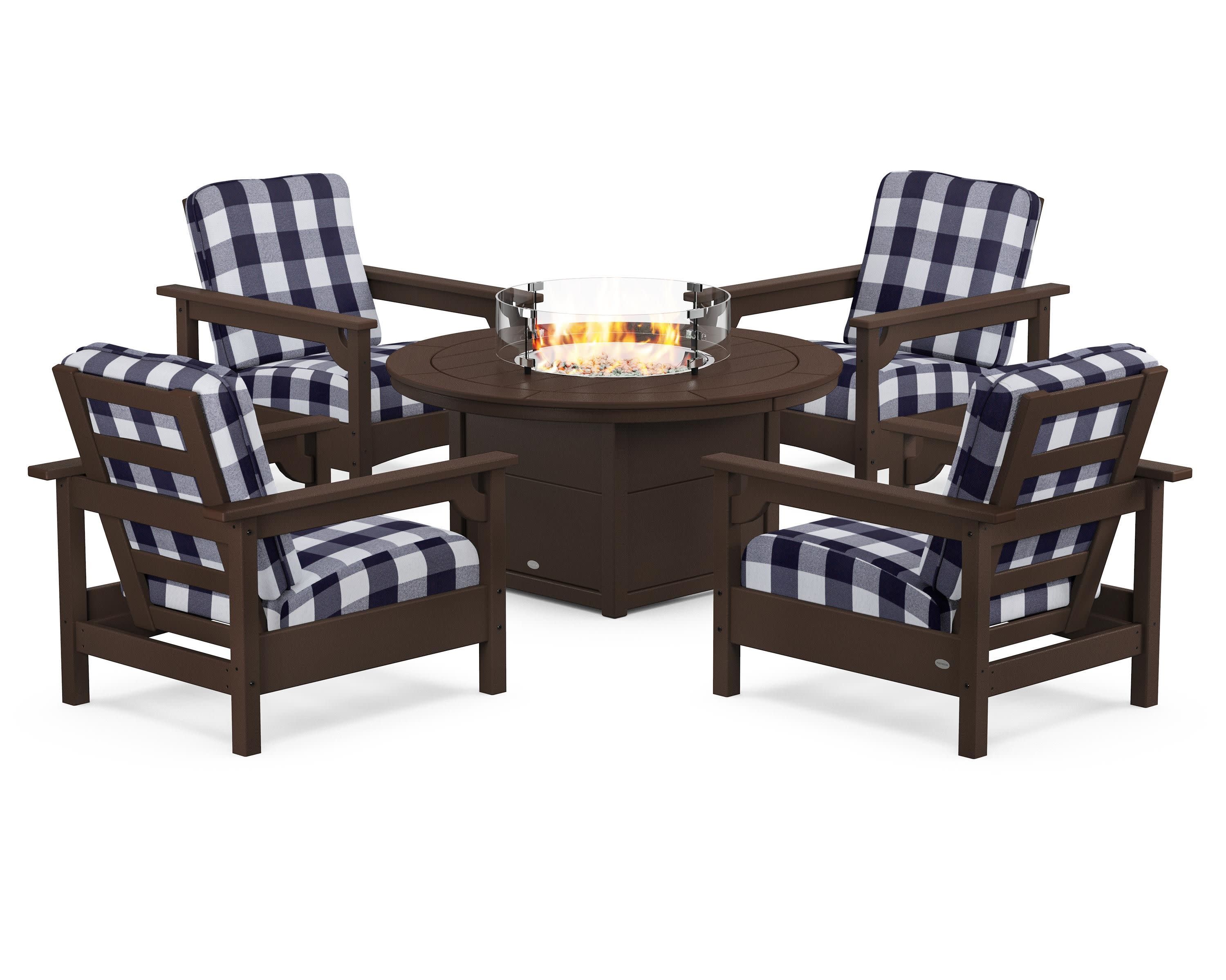 Club 5-Piece Conversation Set with Fire Pit Table - Image 142
