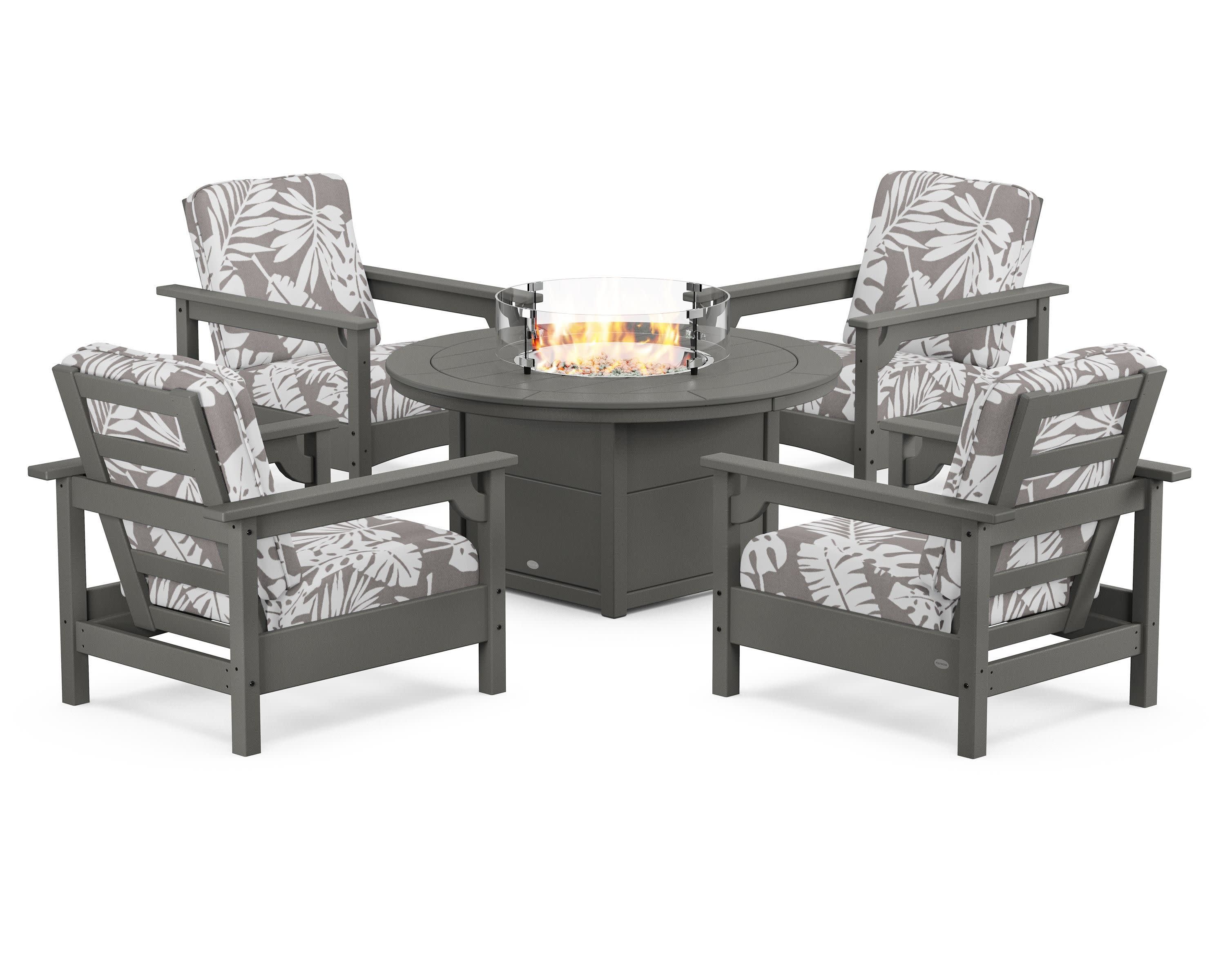 Club 5-Piece Conversation Set with Fire Pit Table - Image 149
