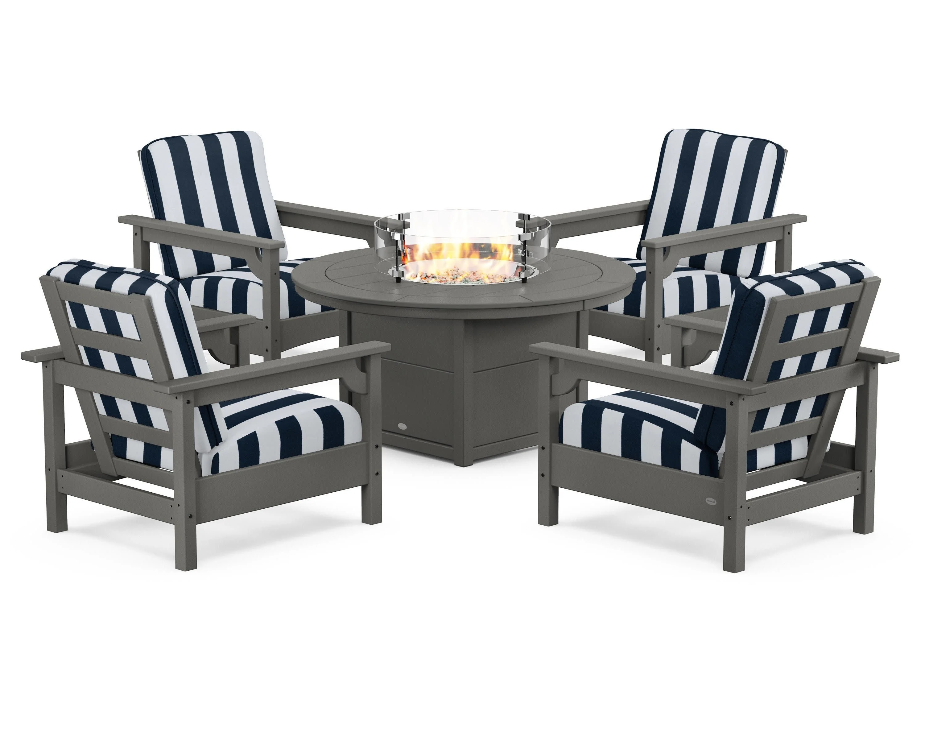 Club 5-Piece Conversation Set with Fire Pit Table - Image 15