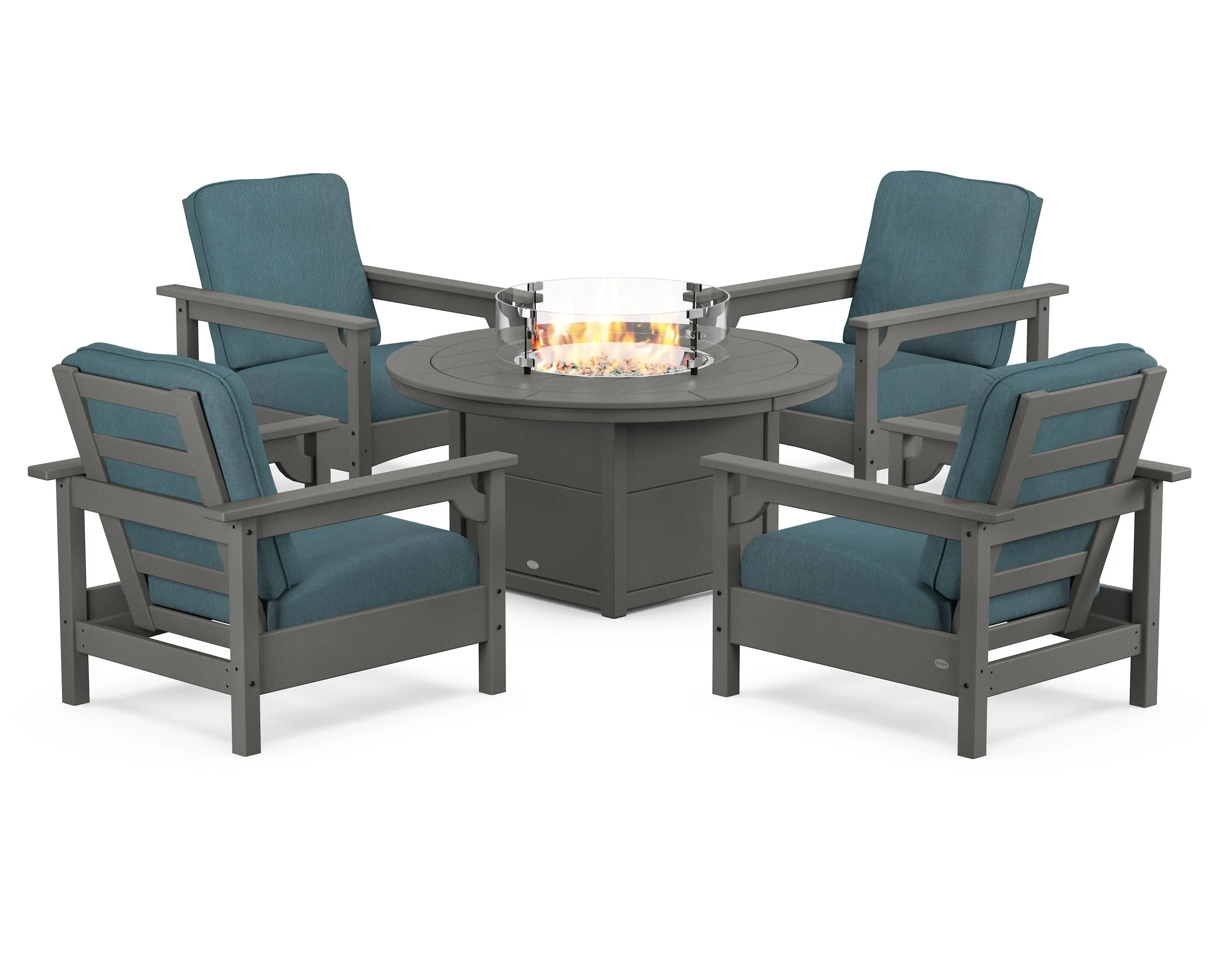 Club 5-Piece Conversation Set with Fire Pit Table - Image 150