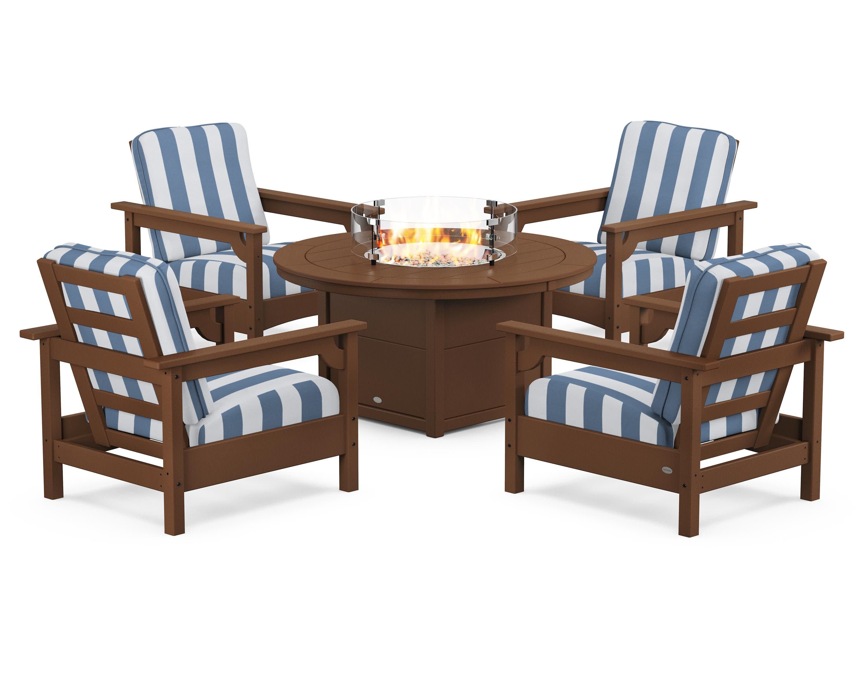 Club 5-Piece Conversation Set with Fire Pit Table - Image 151